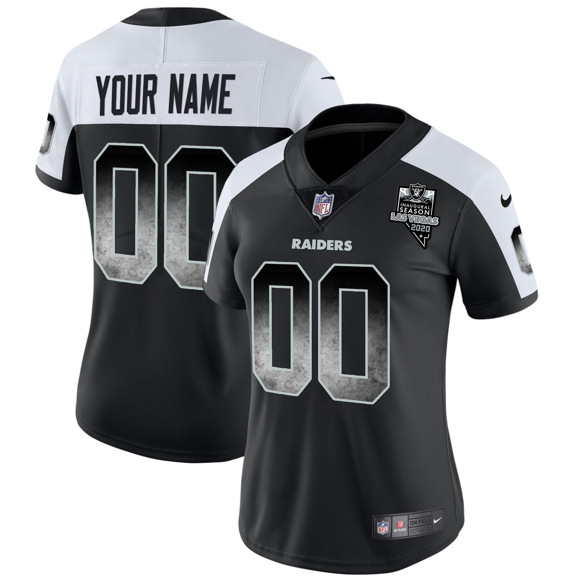 Women's Las Vegas Raiders Arch Smoke Vapor Custom Alternate Jersey - All Stitched
