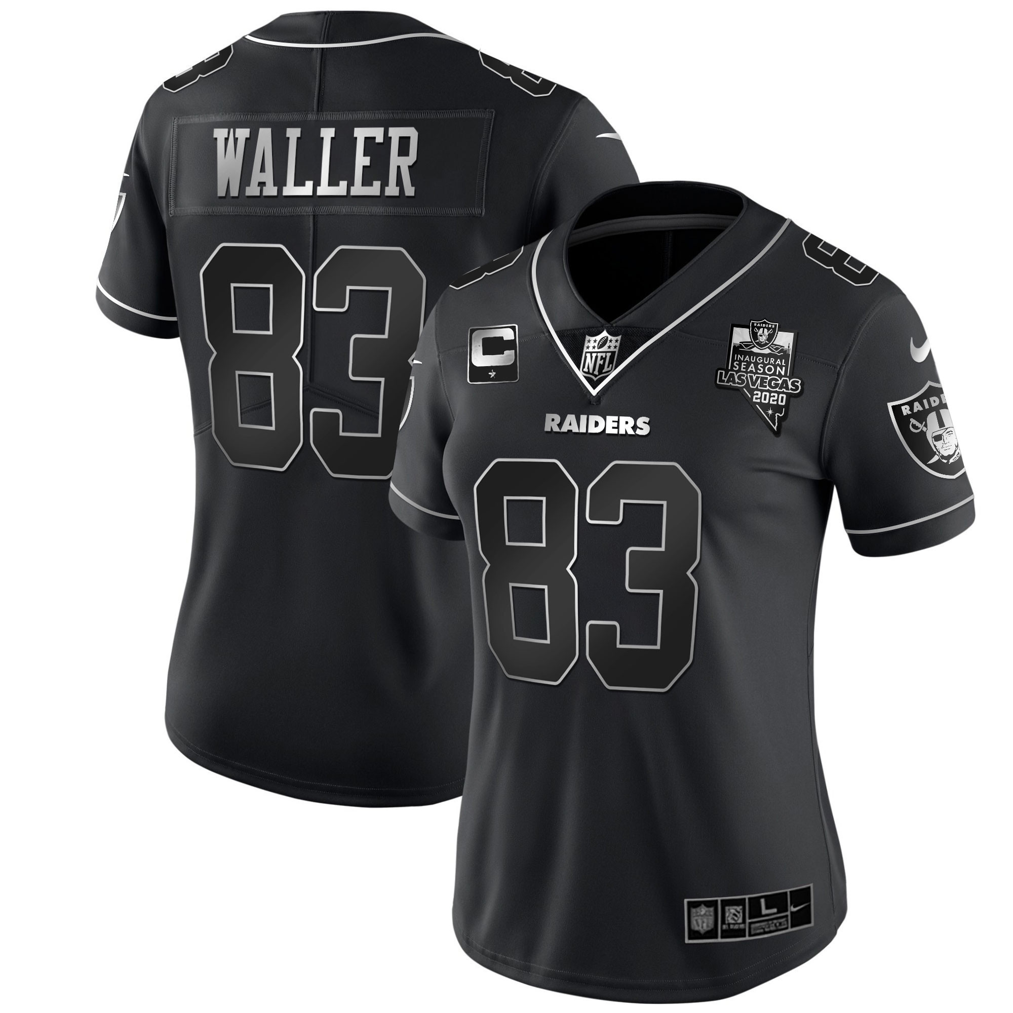 Women's Las Vegas Raiders Black Silver Vapor - All Stitched Darren Waller Jersey - All Stitched