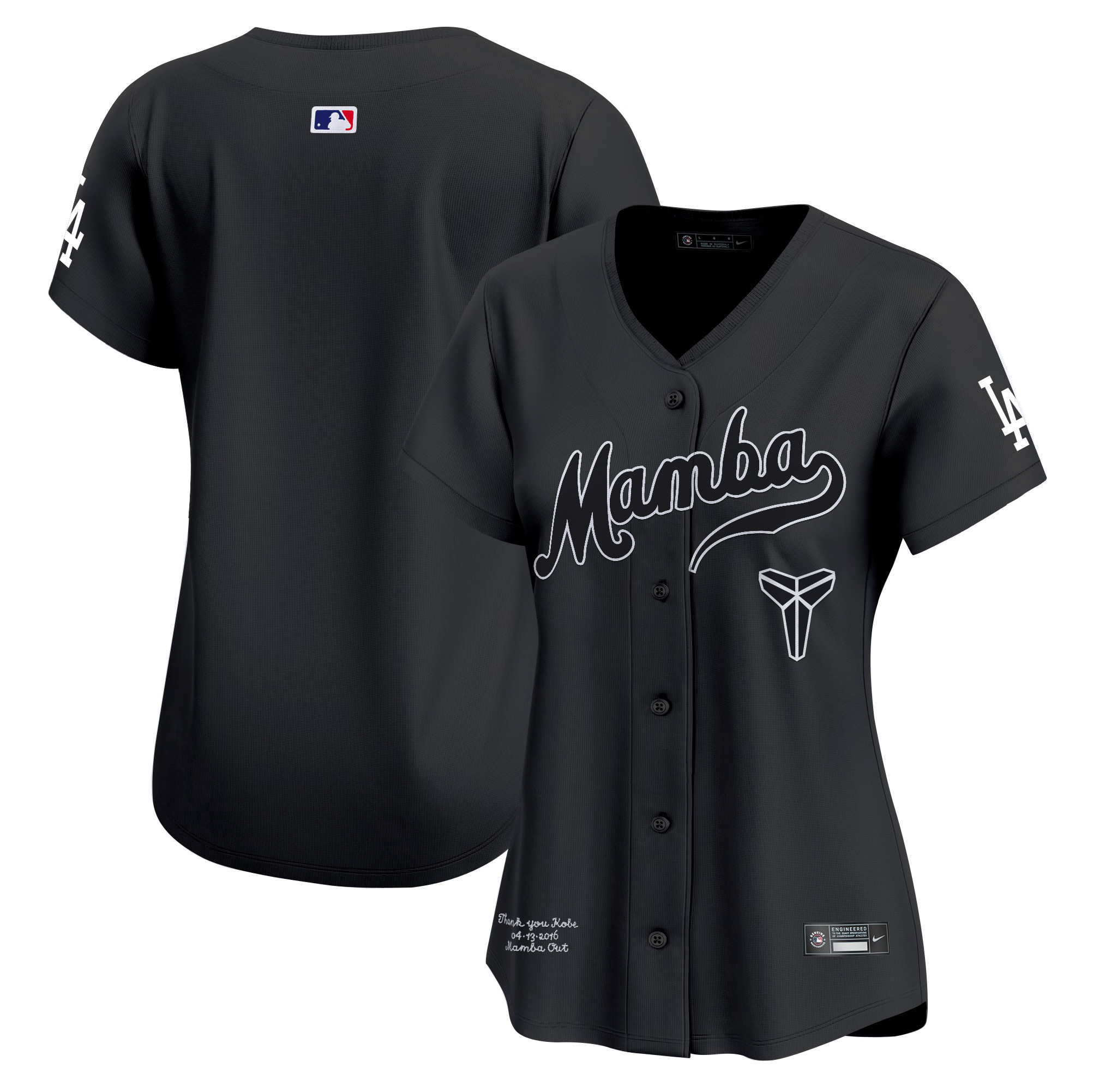 Women's Los Angeles Dodgers Kobe Bryant Mamba Vapor Premier Limited Black Jersey - All Stitched