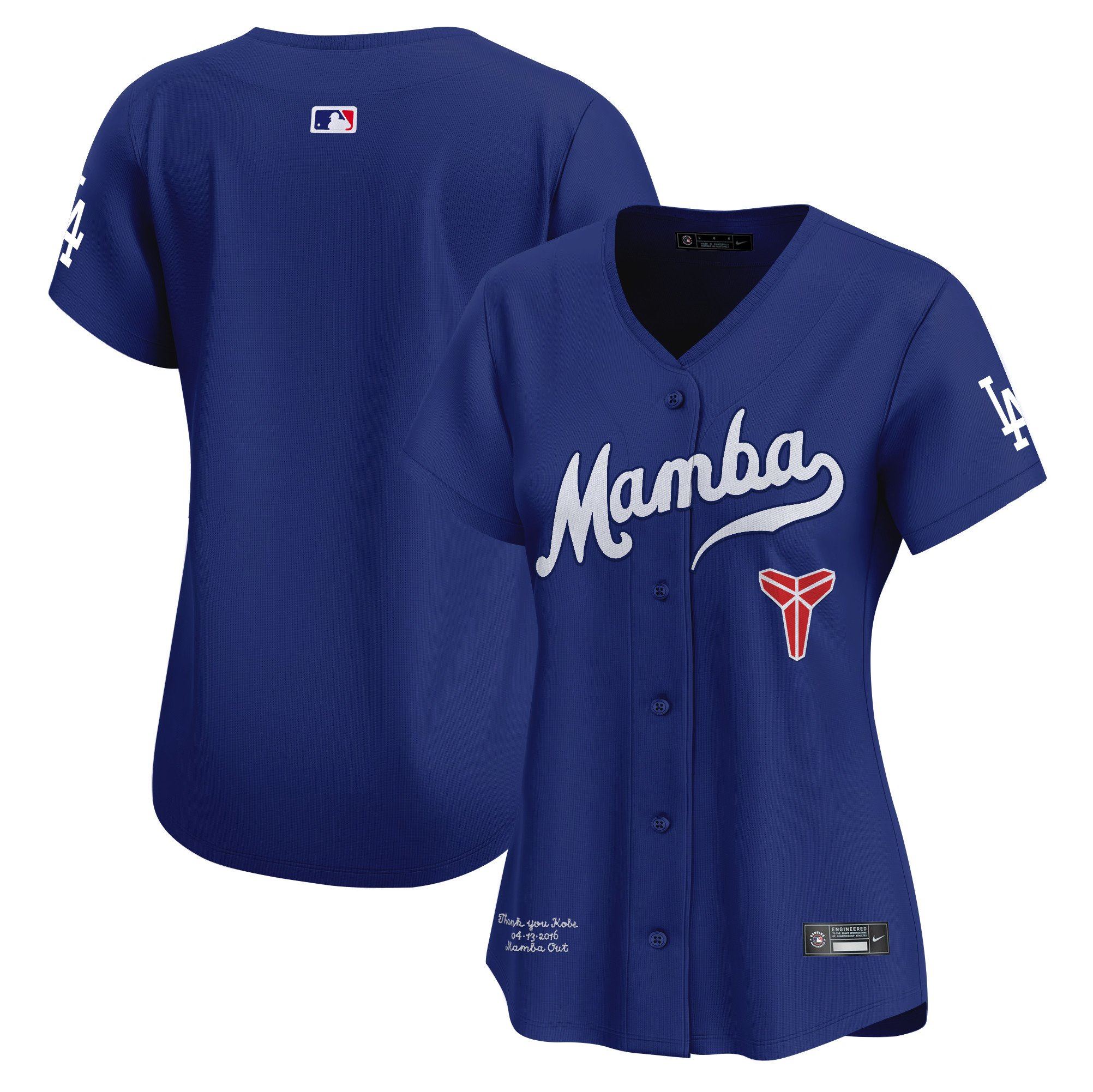 Women's Los Angeles Dodgers Kobe Bryant Mamba Vapor Premier Limited Royal Jersey - All Stitched