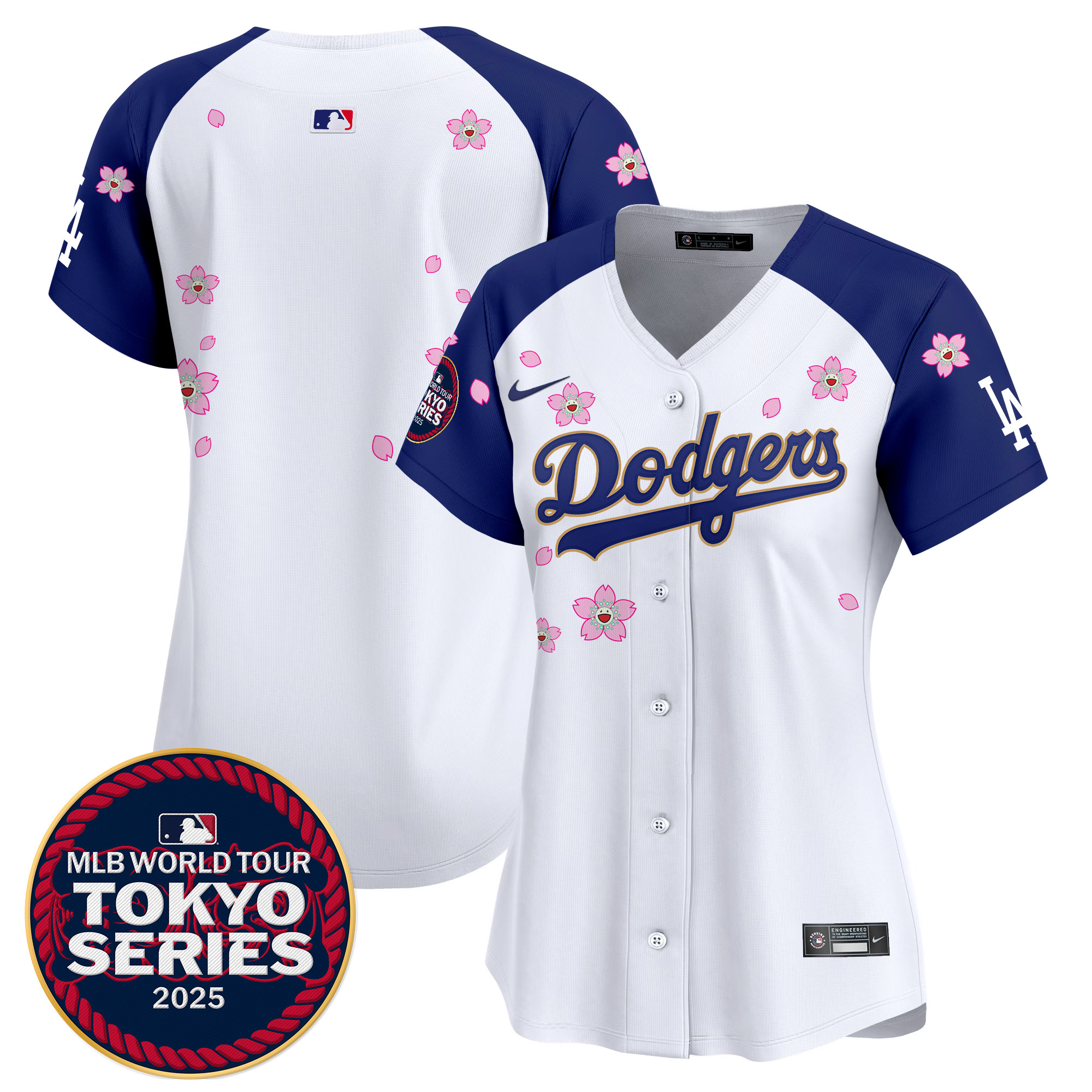 Women's Los Angeles Dodgers Tokyo Series 2025 Gold Trim Vapor Premier Limited Alternate Jersey - Stitched
