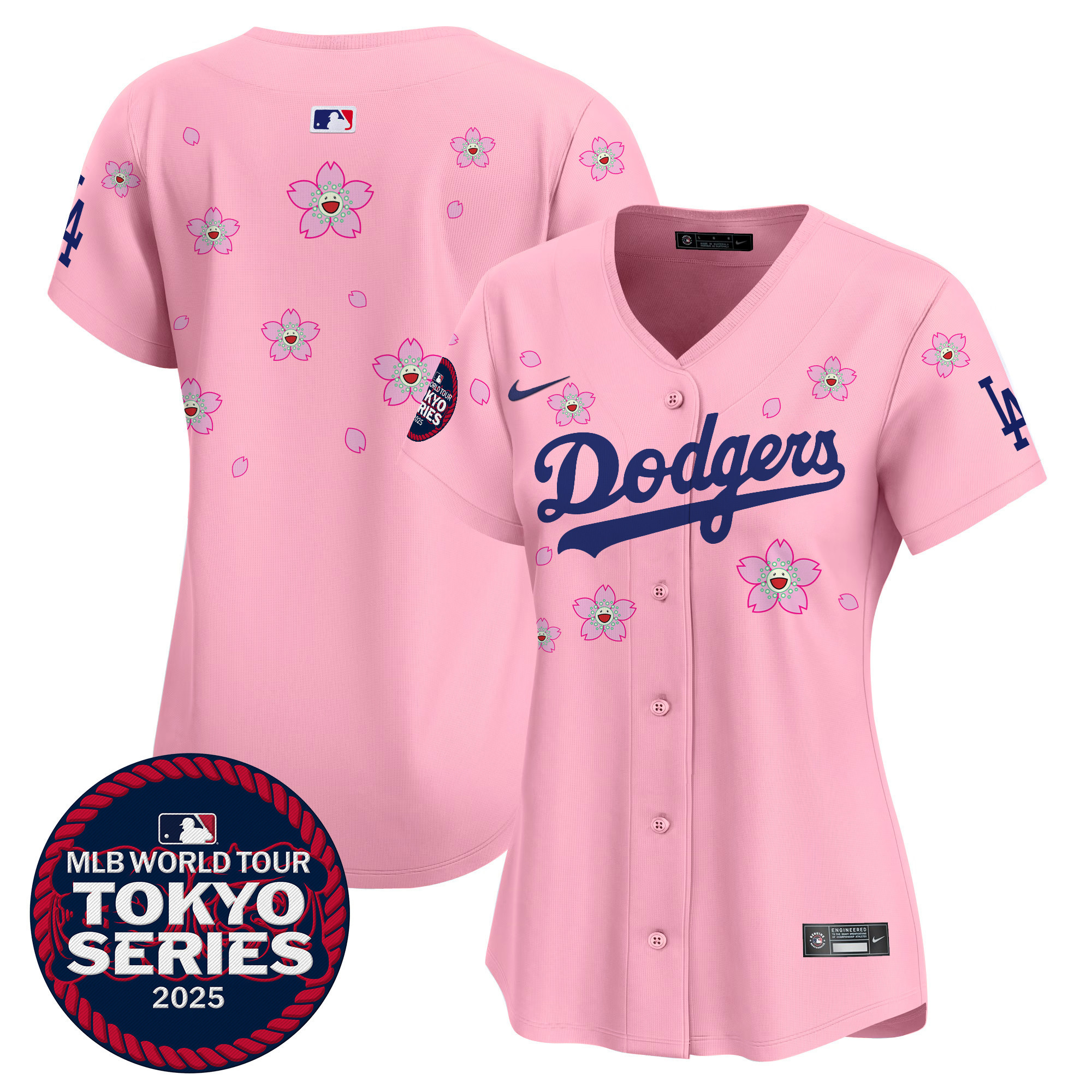 Women's Los Angeles Dodgers Tokyo Series 2025 Vapor Premier Limited Cherry Blossom Jersey - Stitched