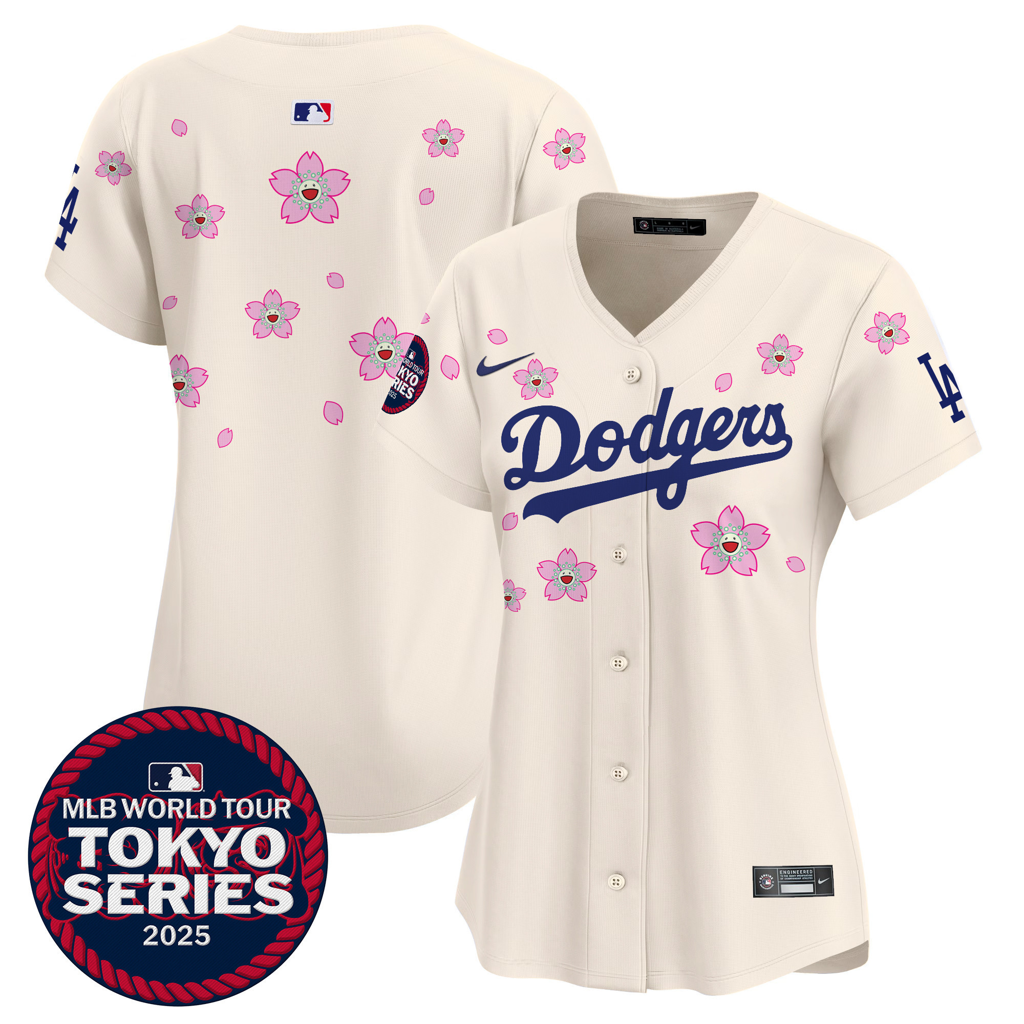 Women's Los Angeles Dodgers Tokyo Series 2025 Vapor Premier Limited Cream Jersey - Stitched