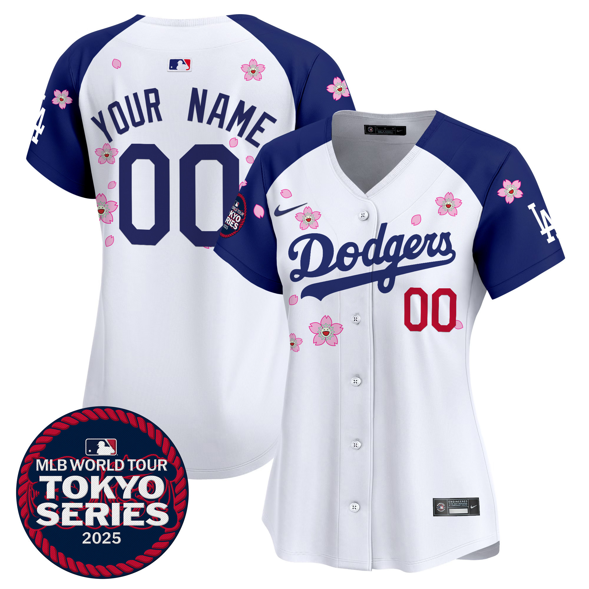 Women's Los Angeles Dodgers Tokyo Series 2025 Vapor Premier Limited Custom Alternate Jersey V2 - Stitched