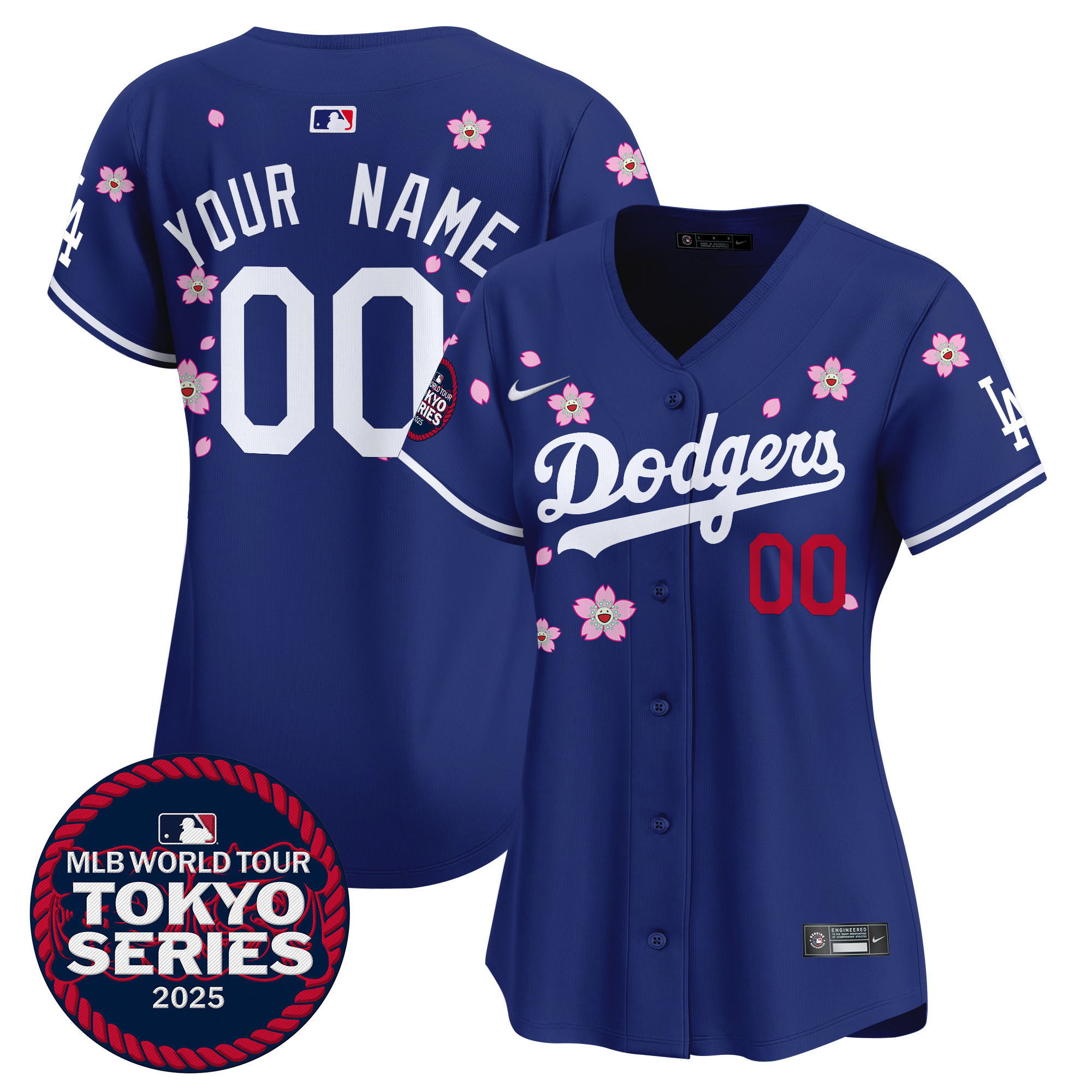 Women's Los Angeles Dodgers Tokyo Series 2025 Vapor Premier Limited Custom Royal Jersey V2 - Stitched