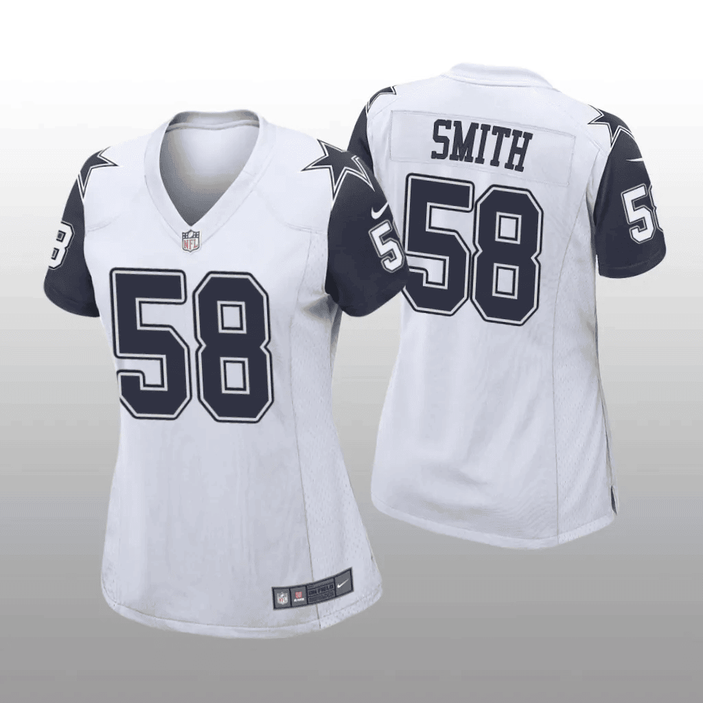 Women's Mazi Smith Dallas Cowboys White/Navy Jersey - All Stitched