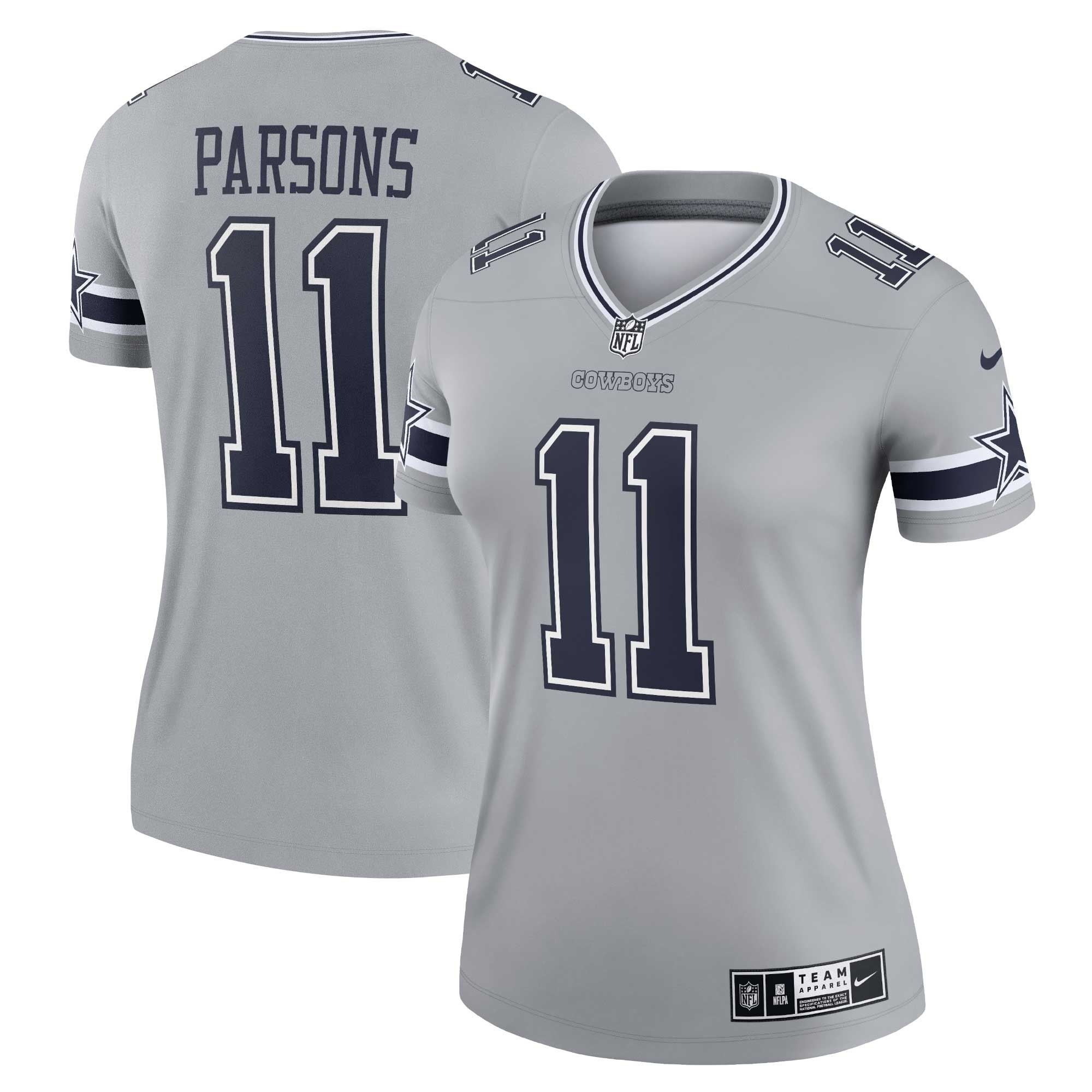 Women's Micah Parsons Dallas Cowboys Gray Jersey - All Stitched