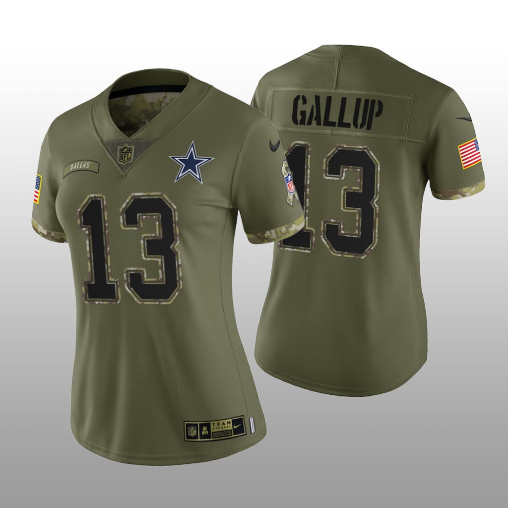 Women's Michael Gallup Dallas Cowboys Olive Jersey - All Stitched