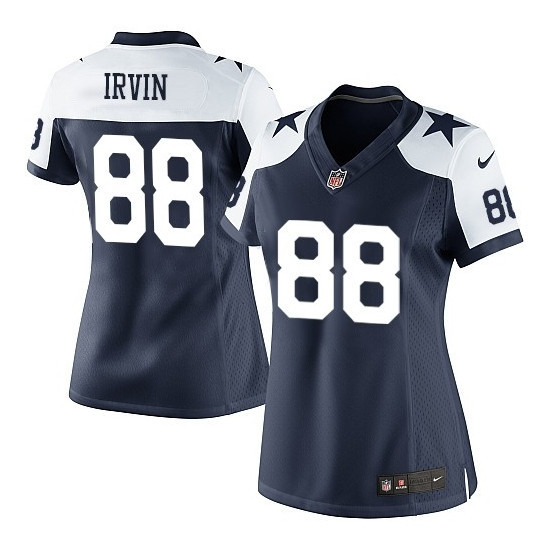 Women's Michael Irvin Dallas Cowboys Navy/White Jersey - All Stitched