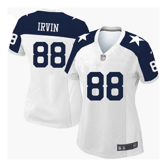Women's Michael Irvin Dallas Cowboys White/Navy Jersey - All Stitched