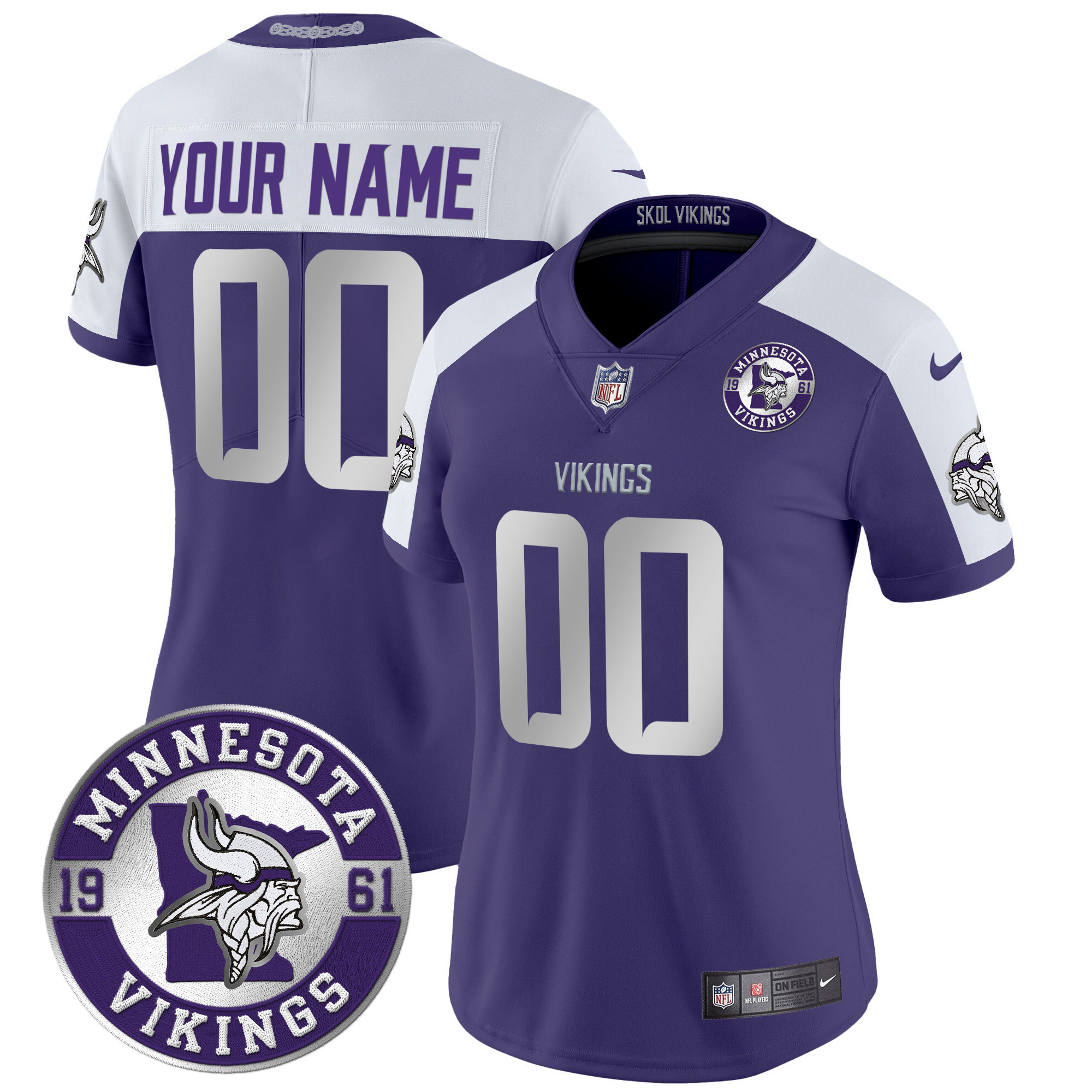Women's Minnesota Vikings 2024 Vapor Limited Custom Purple Alternate Jersey - All Stitched