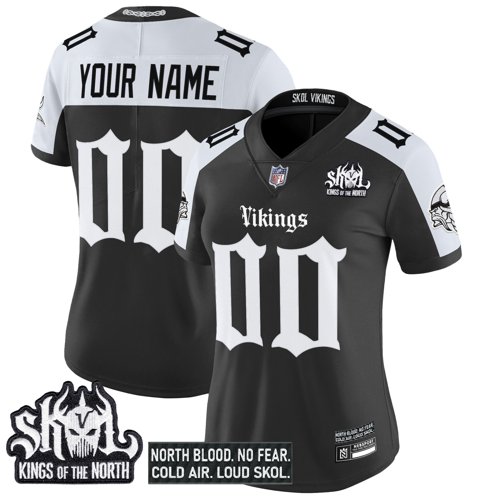 Women's Minnesota Vikings 'Gothic Norseblood Edition' Vapor Limited Custom Alternate Jersey - All Stitched