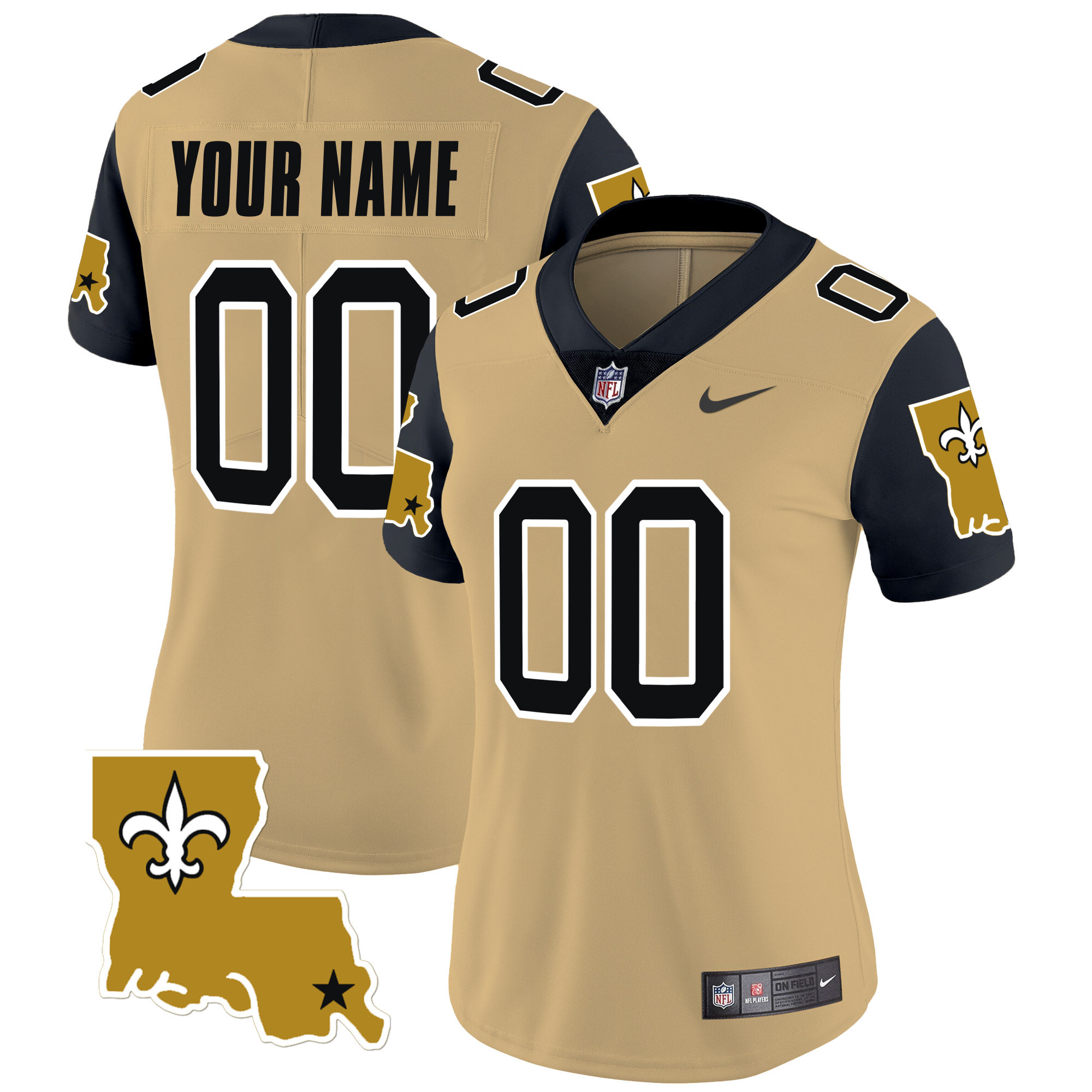 Women's New Orleans Saints 1987 Legacy Vapor Limited Custom Gold Jersey - All Stitched