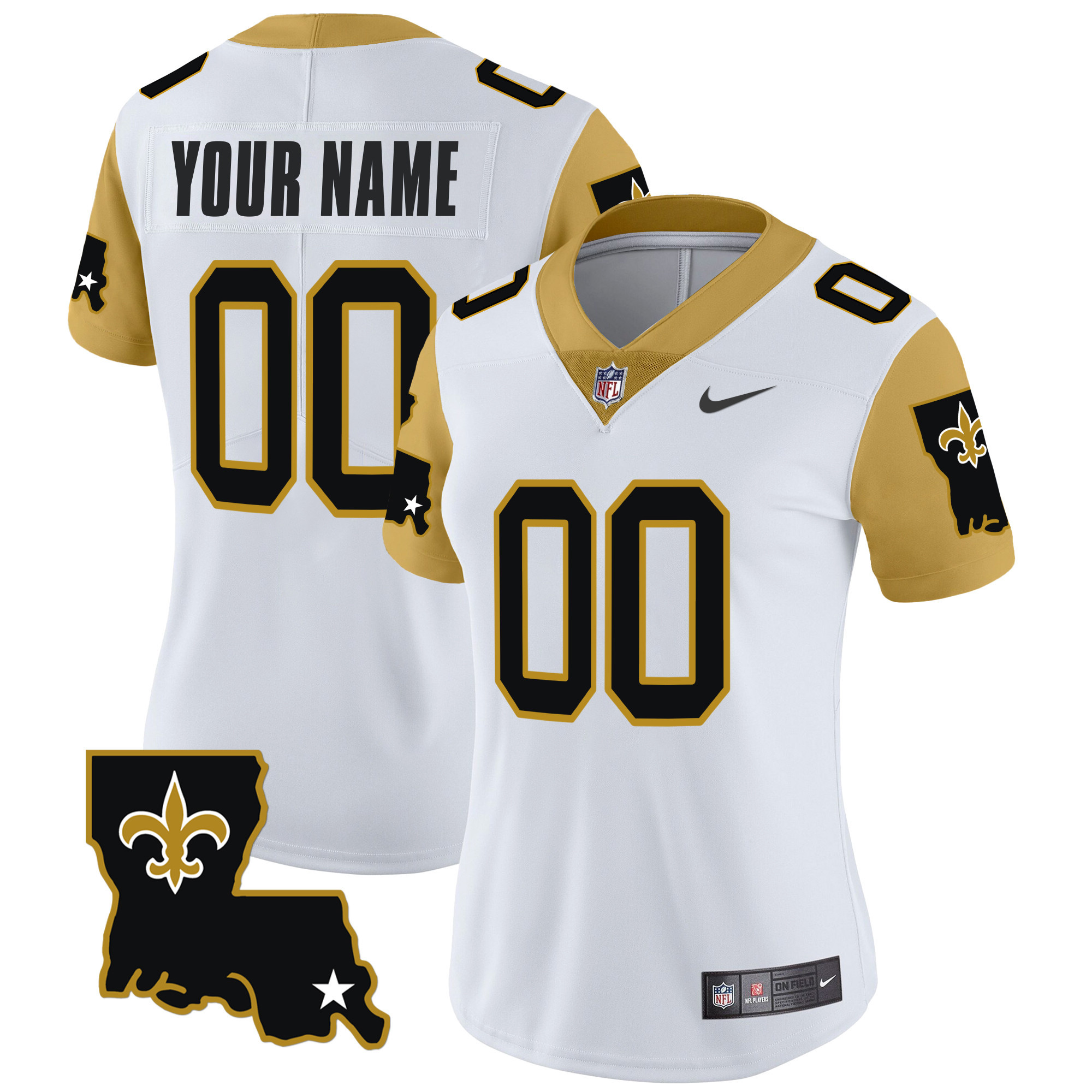 Women's New Orleans Saints 1987 Legacy Vapor Limited Custom White Jersey - All Stitched