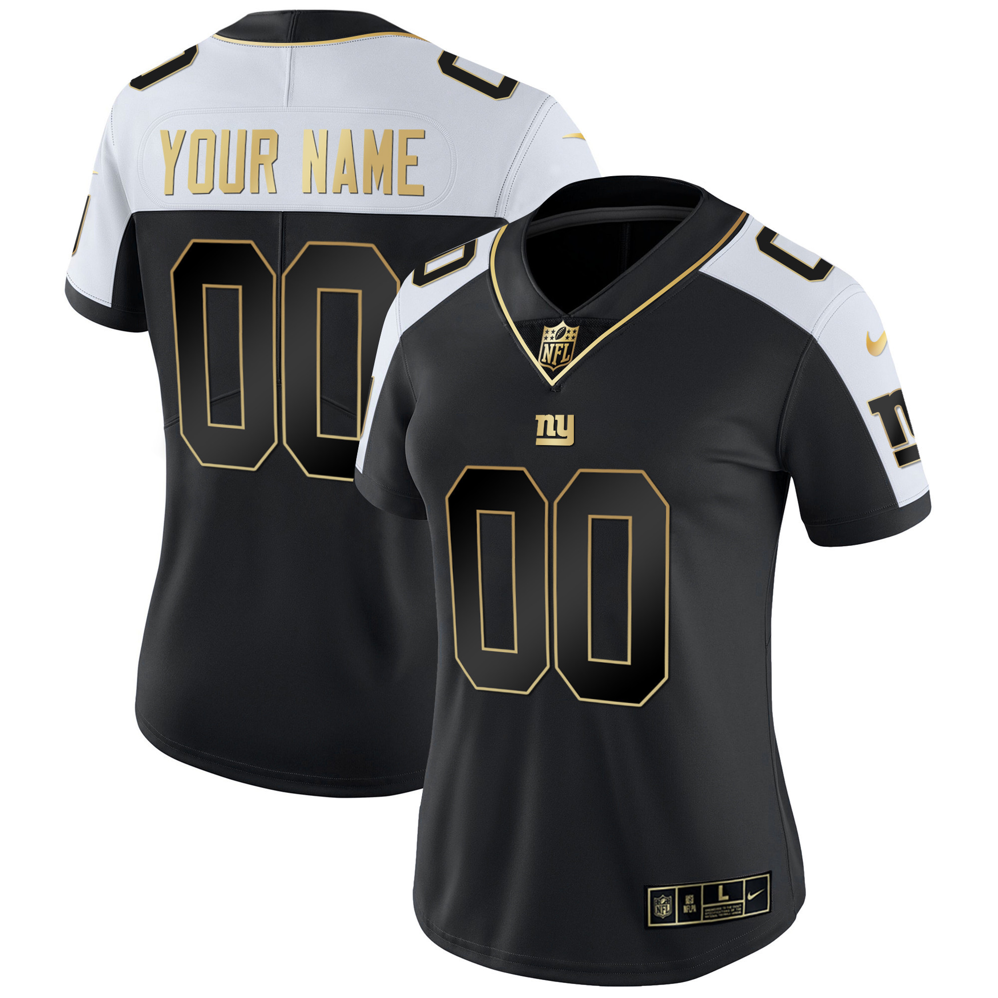 Women's New York Giants Custom Name and Number Vapor Alternate Jersey - All Stitched