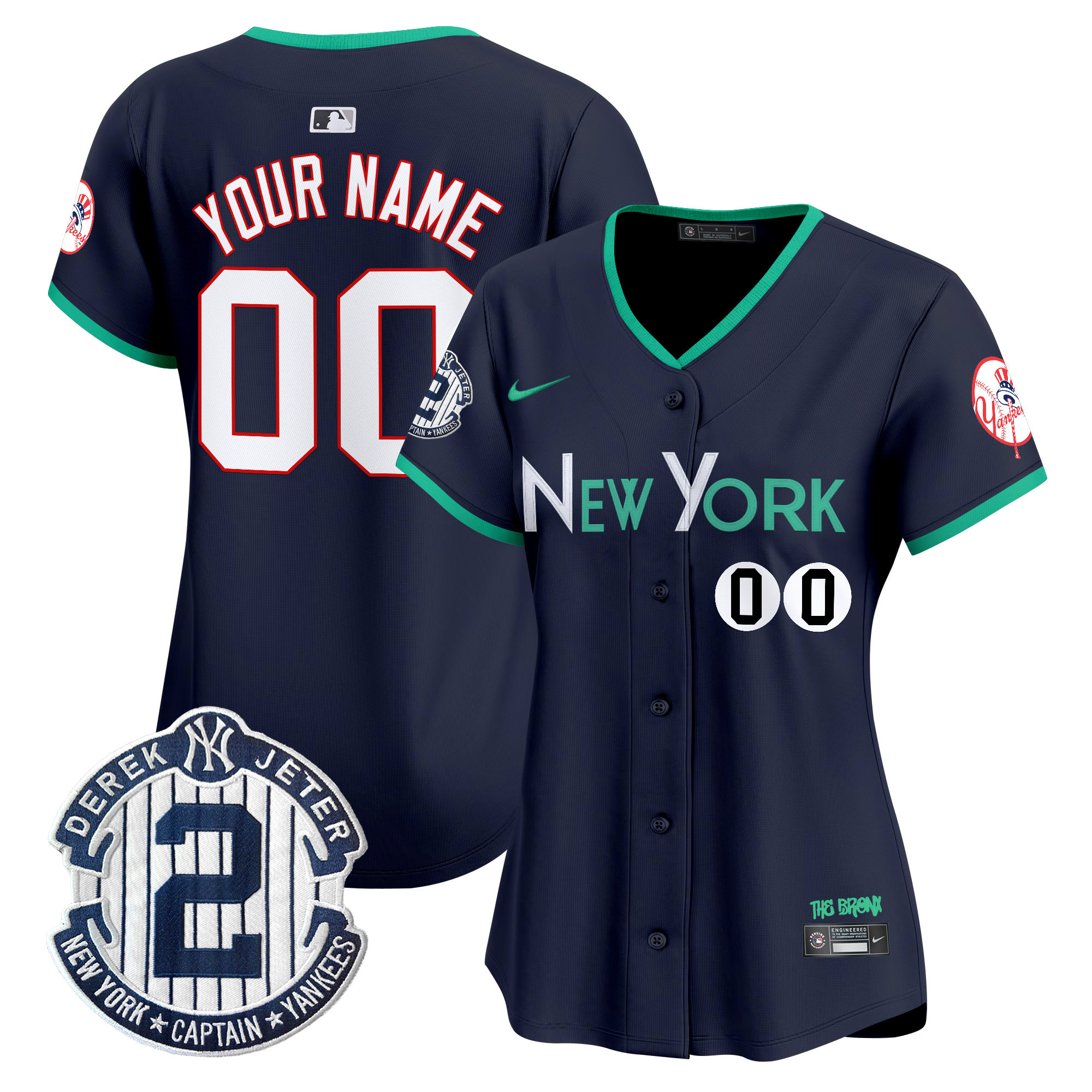 Women's New York Yankees City Connect Vapor Premier Limited Custom Navy Jersey - All Stitched