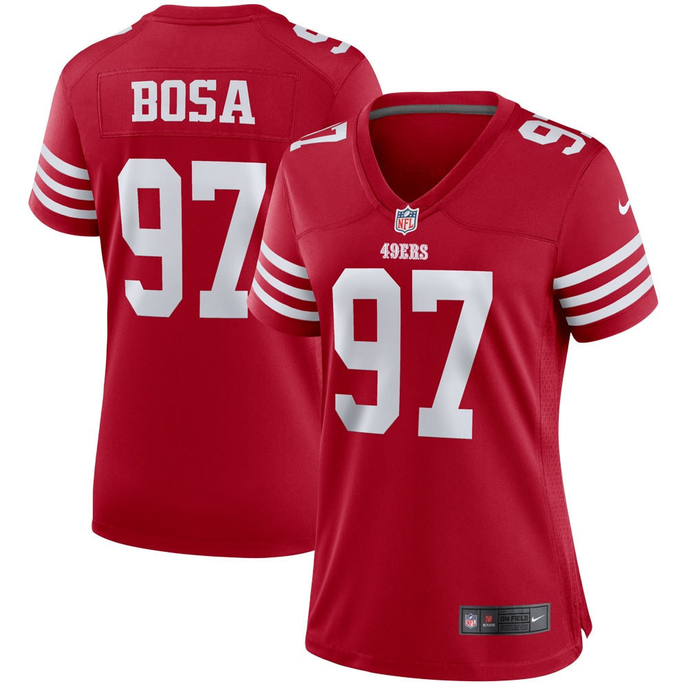 Women's Nick Bosa San Francisco 49ers Game Red Jersey - All Stitched