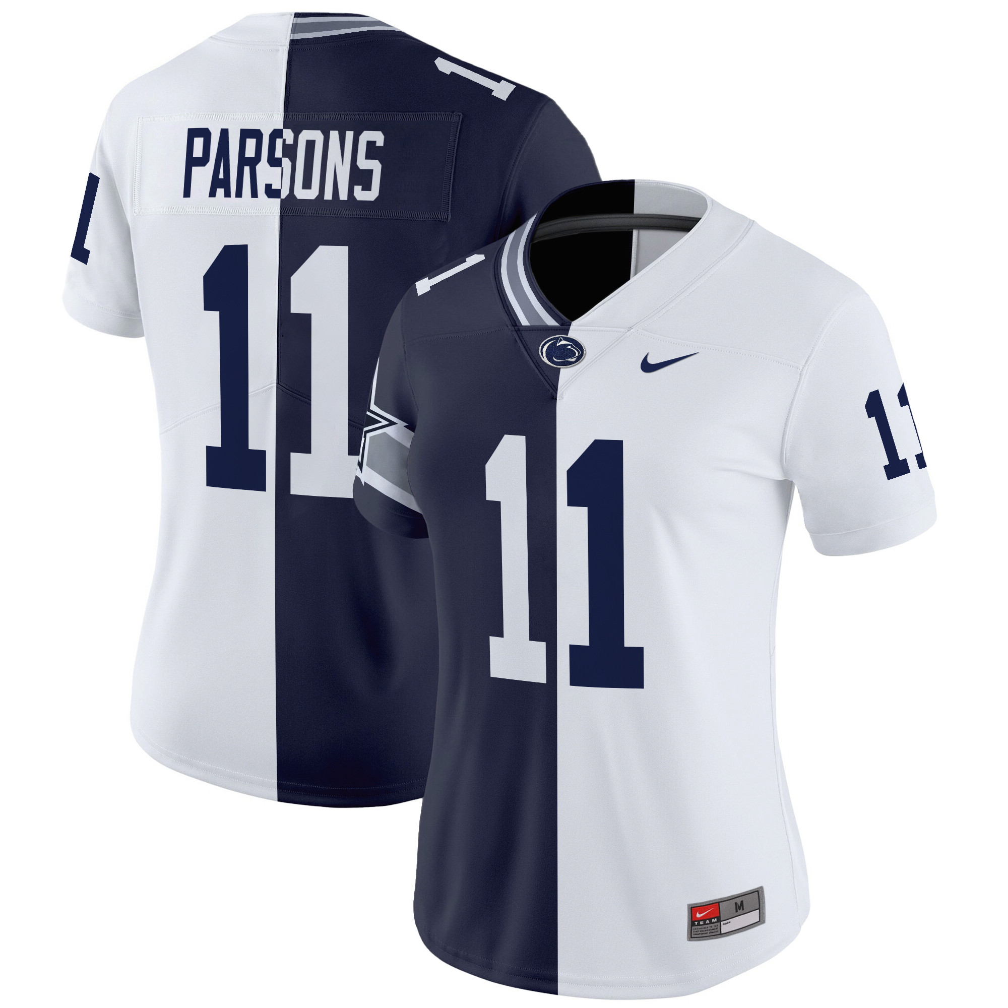 Women's Penn State Nittany Lions And Philadelphia Eagles Split Vapor Limited Micah Parsons Jersey - All Stitched