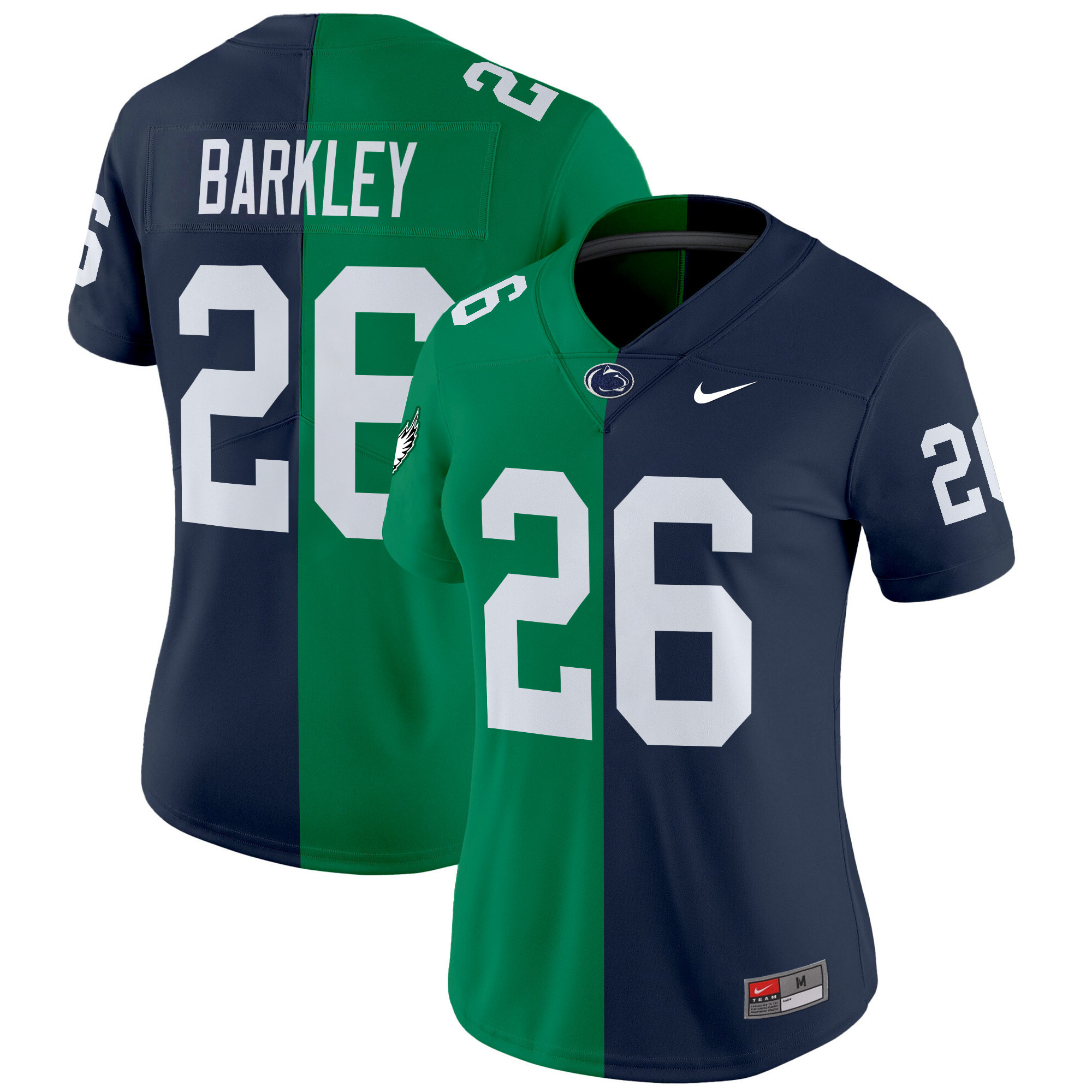 Women's Penn State Nittany Lions And Philadelphia Eagles Split Vapor Limited Saquon Barkley (Eagles) Jersey - All Stitched