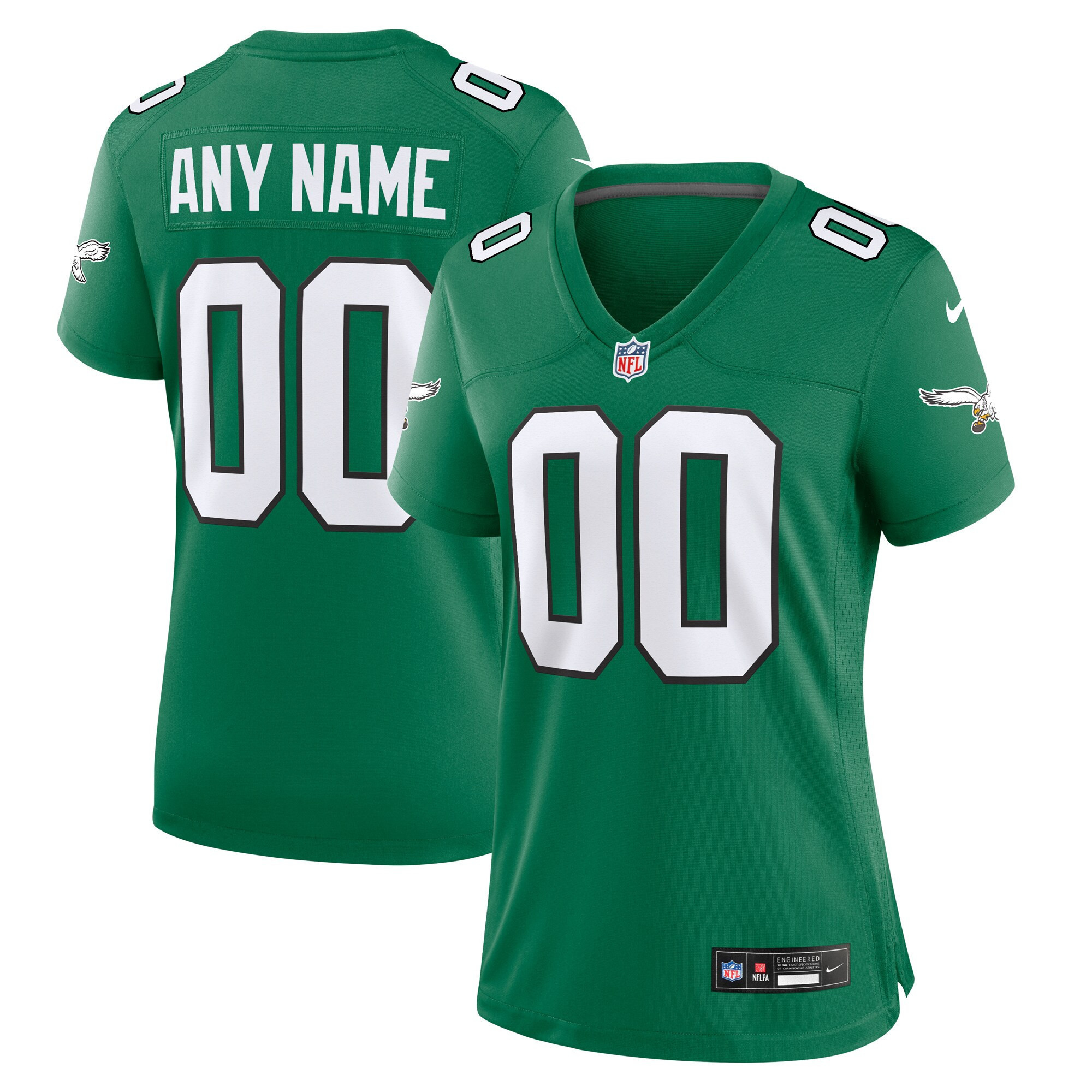Women's Philadelphia Eagles Alternate Custom Game S Jersey - All Stitched