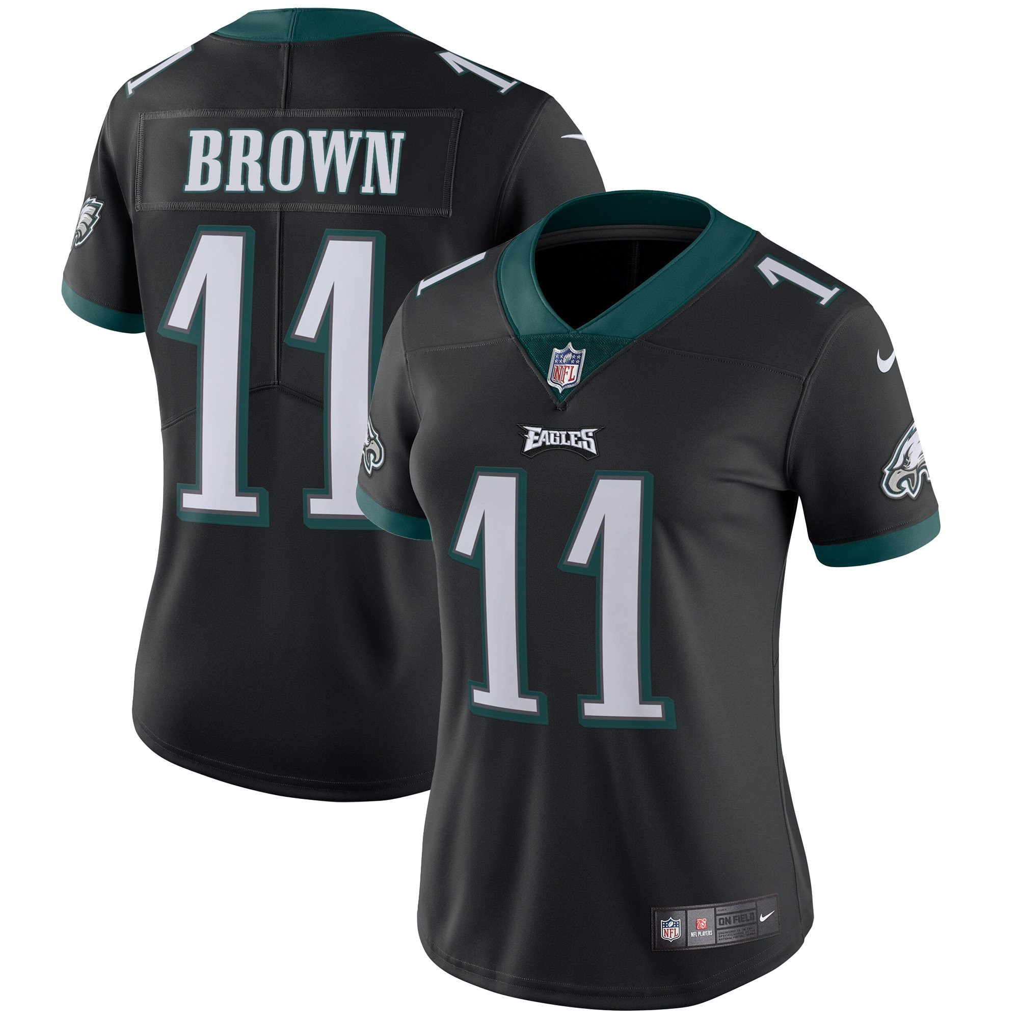 Women's Philadelphia Eagles Vapor Black - All Stitched A.J. Brown Jersey - All Stitched