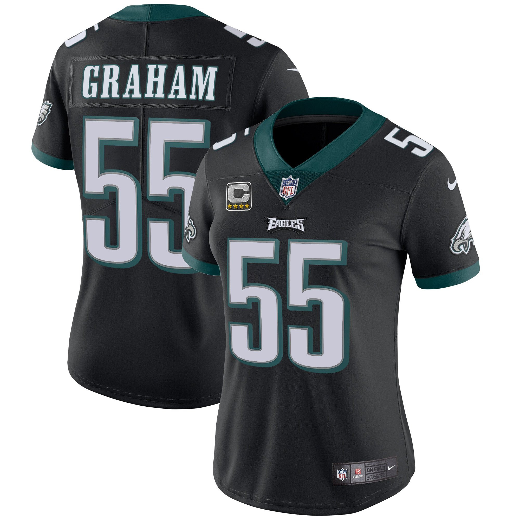 Women's Philadelphia Eagles Vapor Black - All Stitched Brandon Graham Jersey - All Stitched