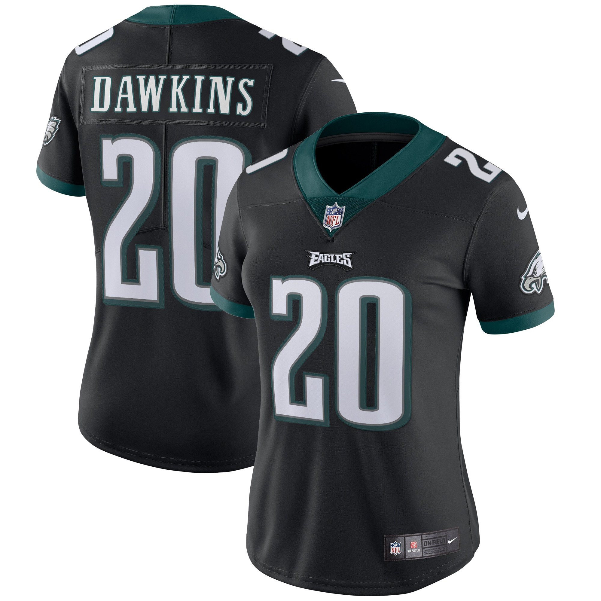 Women's Philadelphia Eagles Vapor Black - All Stitched Brian Dawkins Jersey - All Stitched