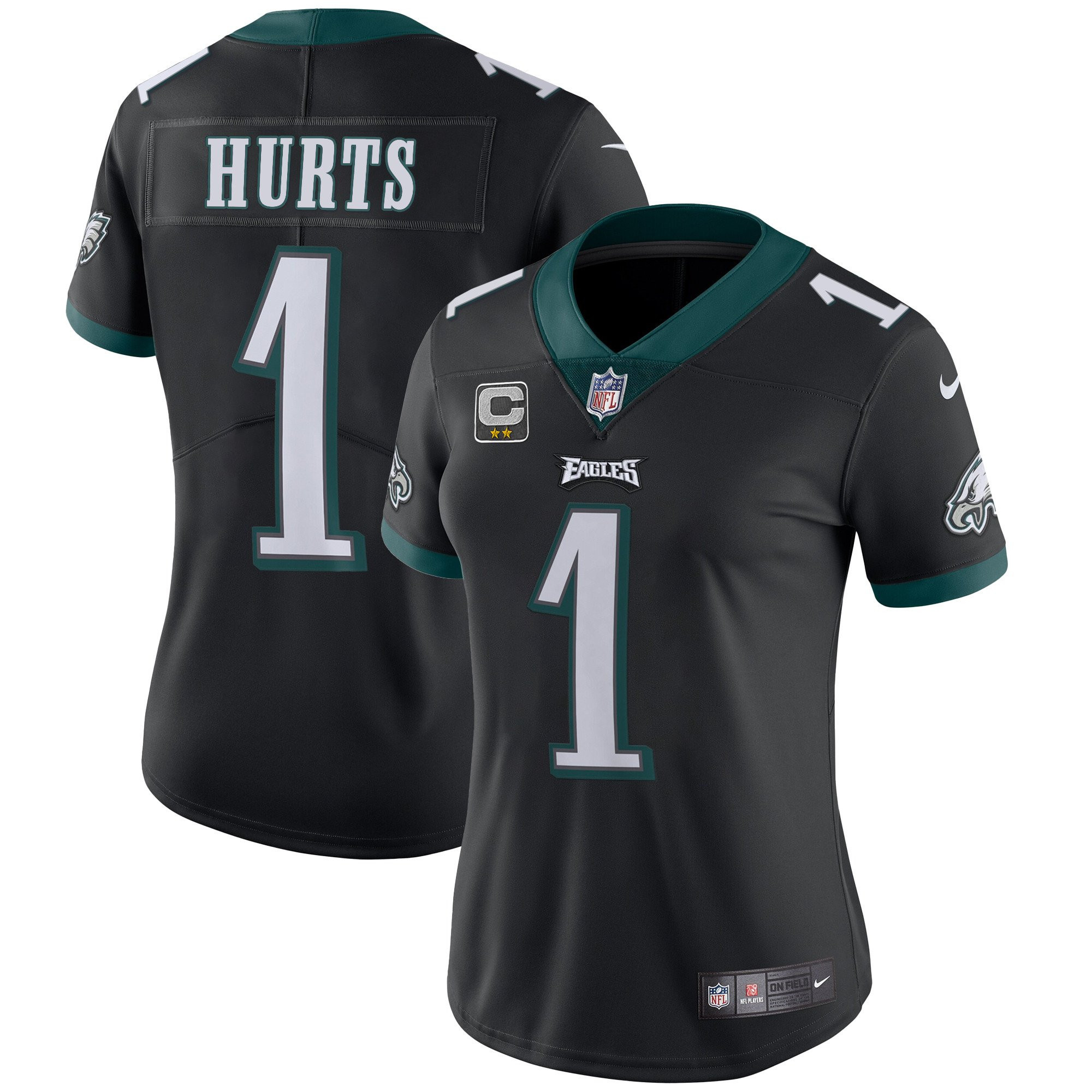 Women's Philadelphia Eagles Vapor Black - All Stitched Jalen Hurts Jersey - All Stitched