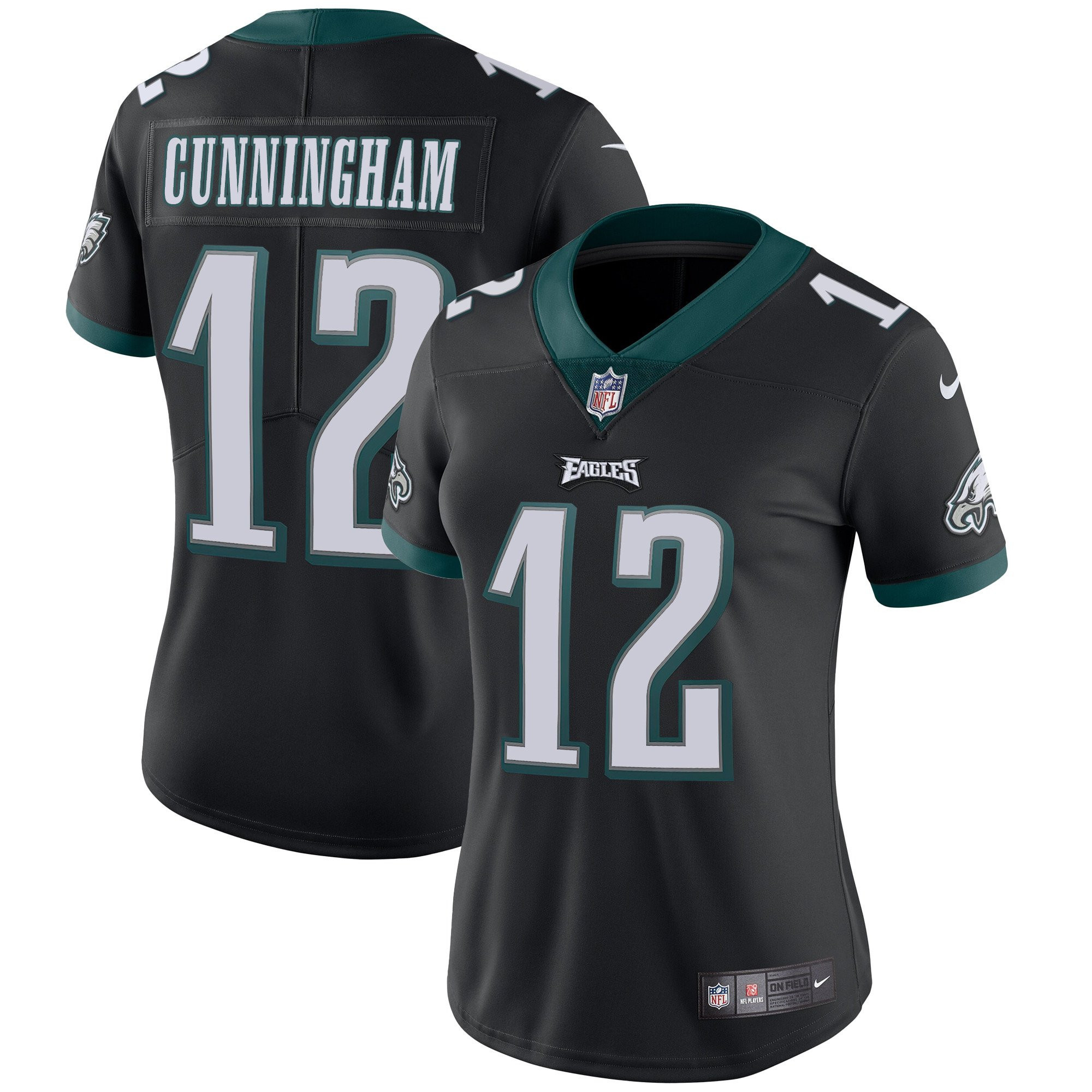 Women's Philadelphia Eagles Vapor Black - All Stitched Randall Cunningham Jersey - All Stitched