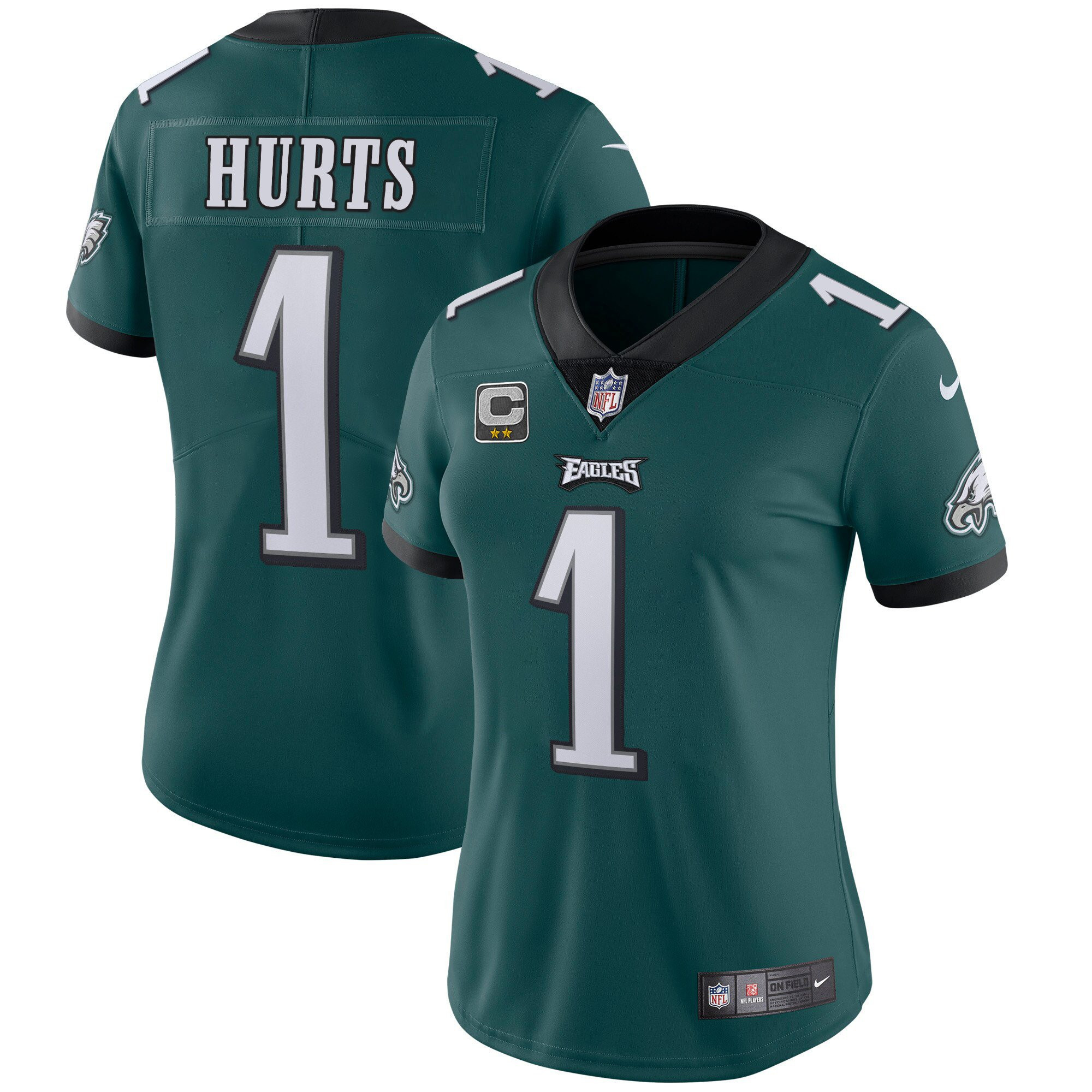 Women's Philadelphia Eagles Vapor Midnight Green - All Stitched Jalen Hurts Jersey - All Stitched
