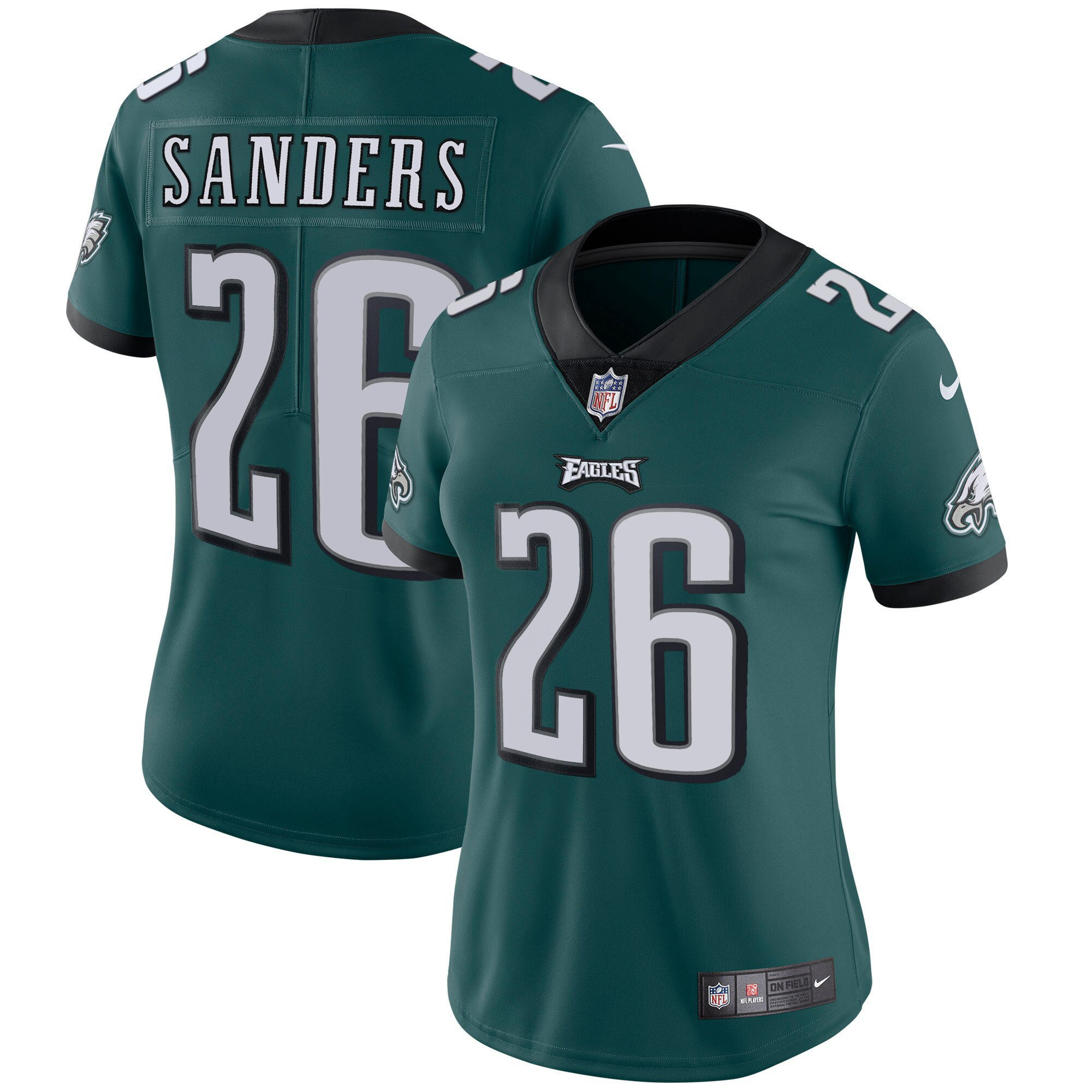 Women's Philadelphia Eagles Vapor Midnight Green - All Stitched Miles Sanders Jersey - All Stitched
