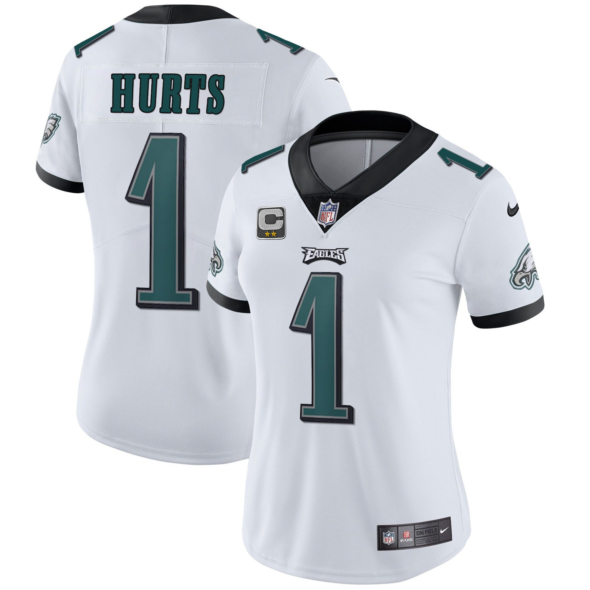 Women's Philadelphia Eagles Vapor White - All Stitched Jalen Hurts Jersey - All Stitched
