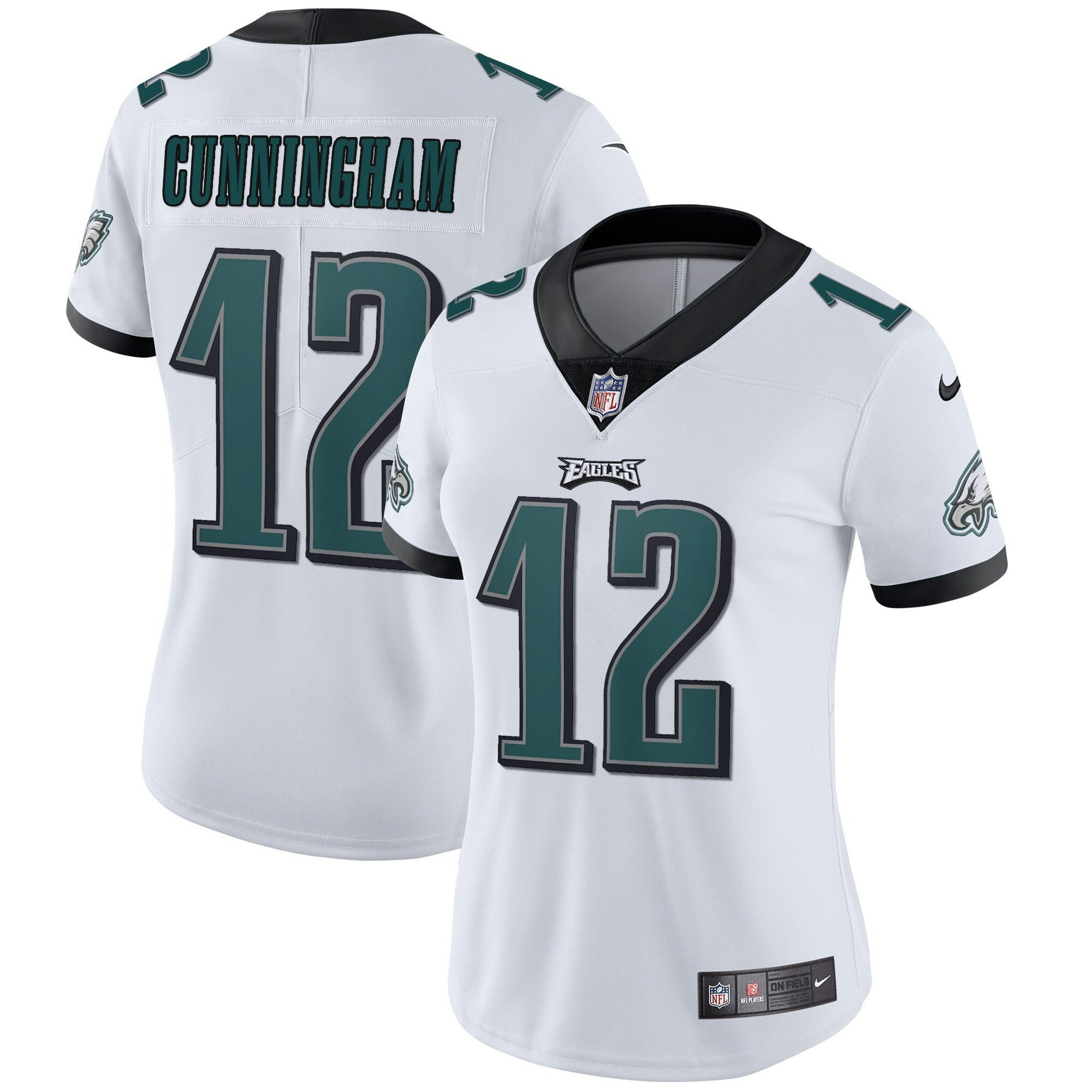 Women's Philadelphia Eagles Vapor White - All Stitched Randall Cunningham Jersey - All Stitched