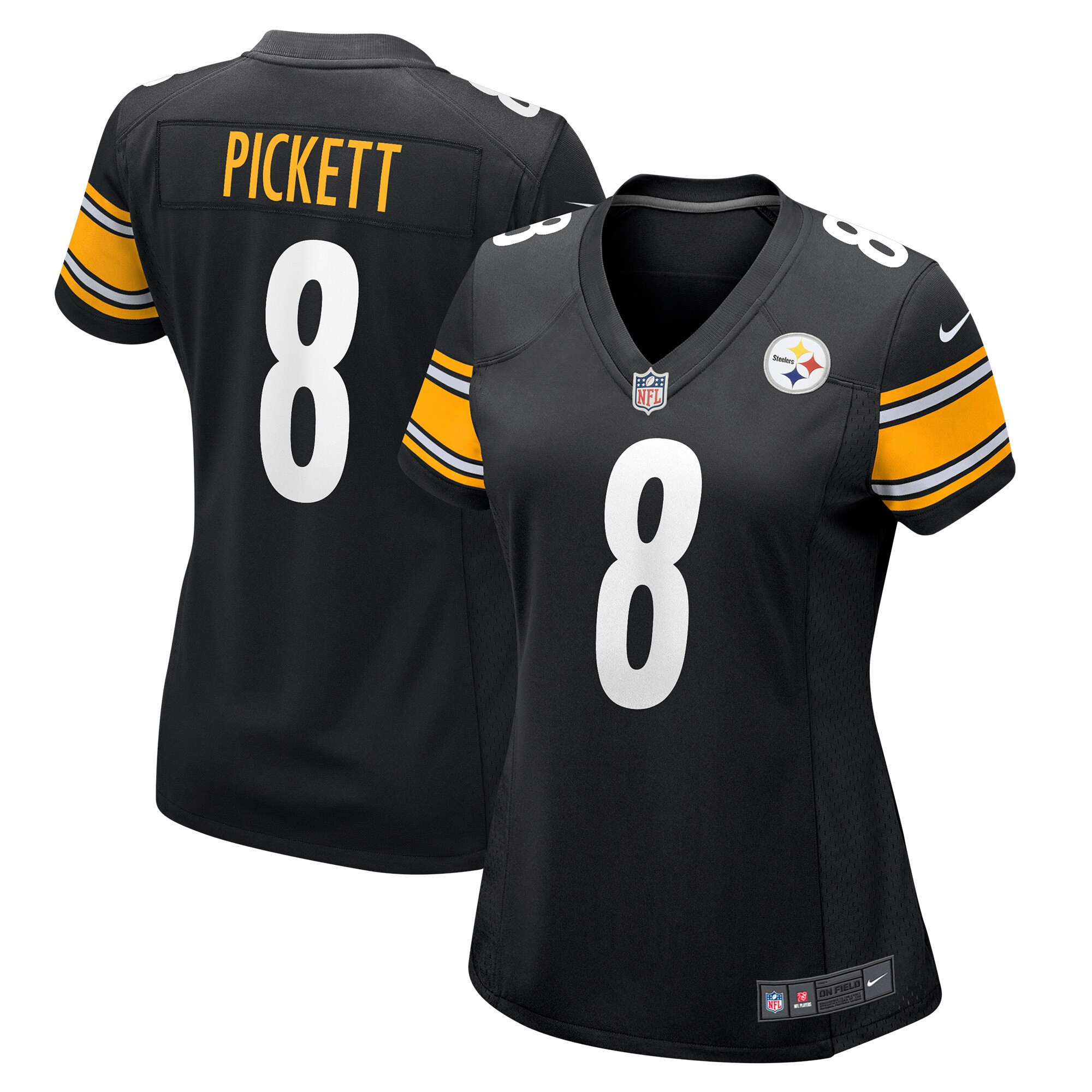 Women's Pittsburgh Steelers 2022 NFL Draft First Round Pick Game - Black - All Stitched Kenny Pickett Jersey - All Stitched