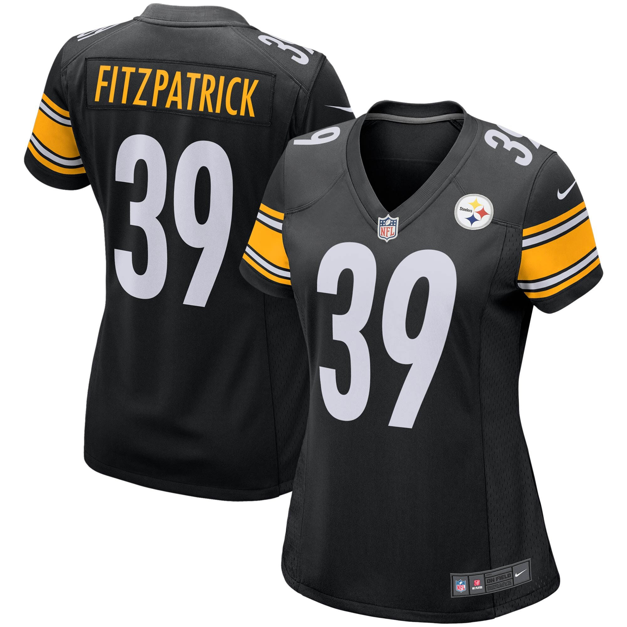 Women's Pittsburgh Steelers 2022 NFL Draft First Round Pick Game - Black - All Stitched Minkah Fitzpatrick Jersey - All Stitched