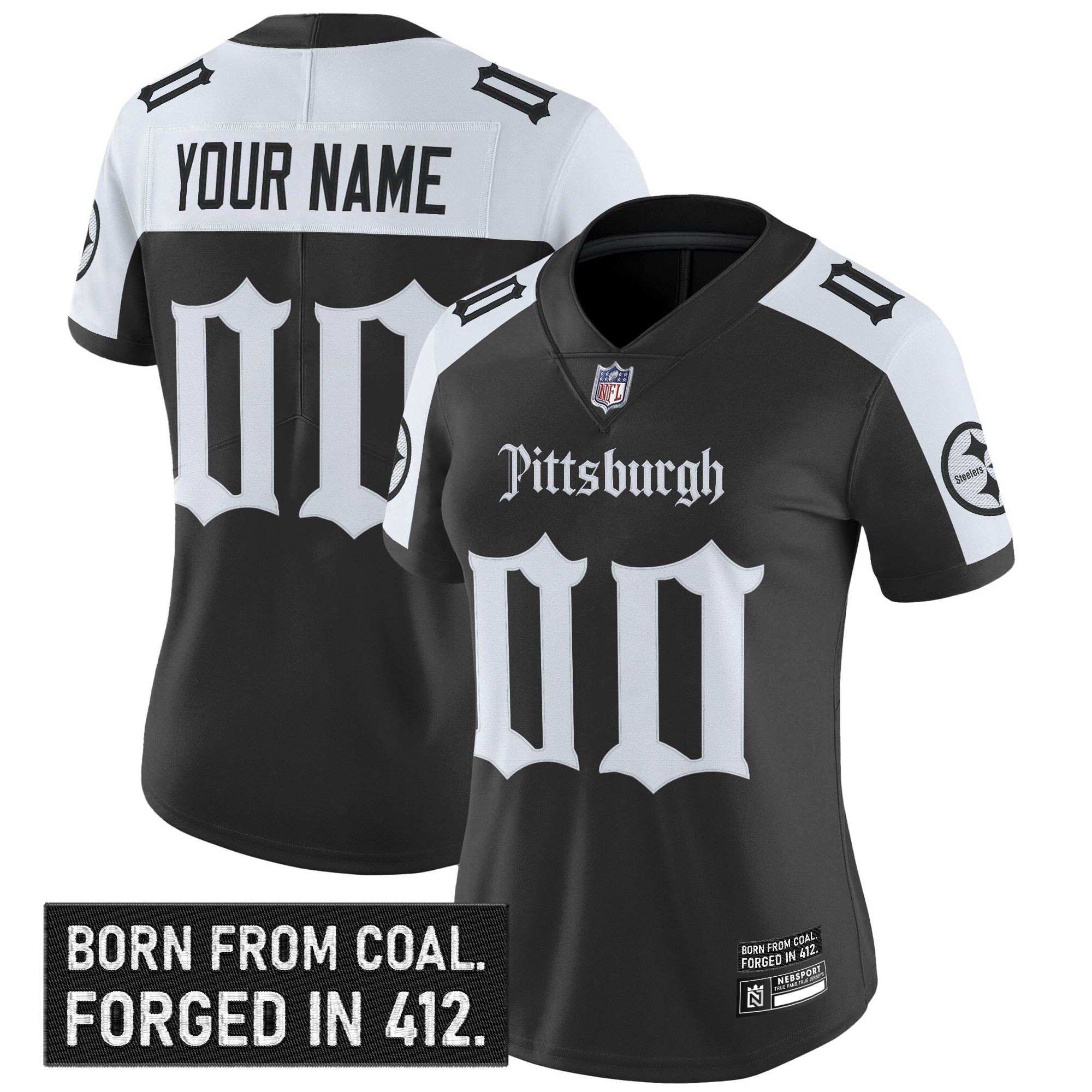 Women's Pittsburgh Steelers 'Gothic Steel City Edition' Vapor Limited Custom Alternate Jersey - All Stitched
