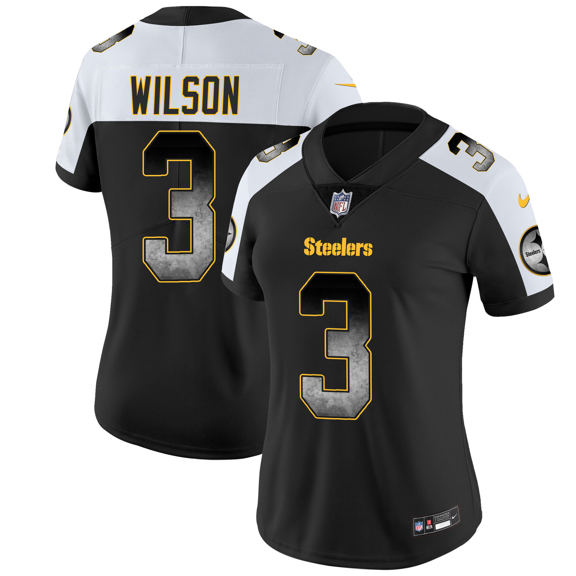 Women's Russell Wilson Pittsburgh Steelers Arch Smoke Vapor Alternate Jersey - All Stitched