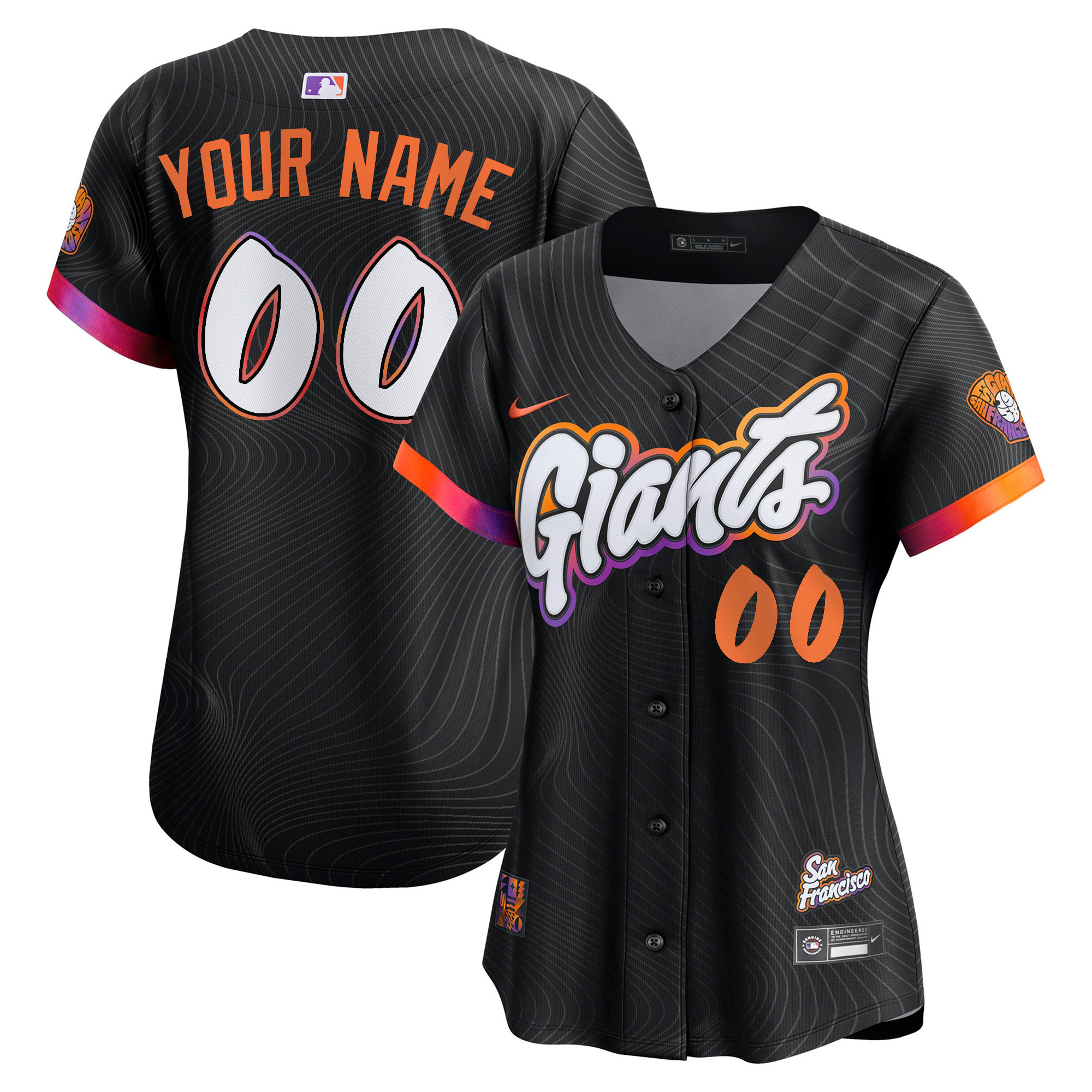 Women's San Francisco Giants 2025 City Connect Vapor Premier Elite Custom Black Jersey - All Stitched