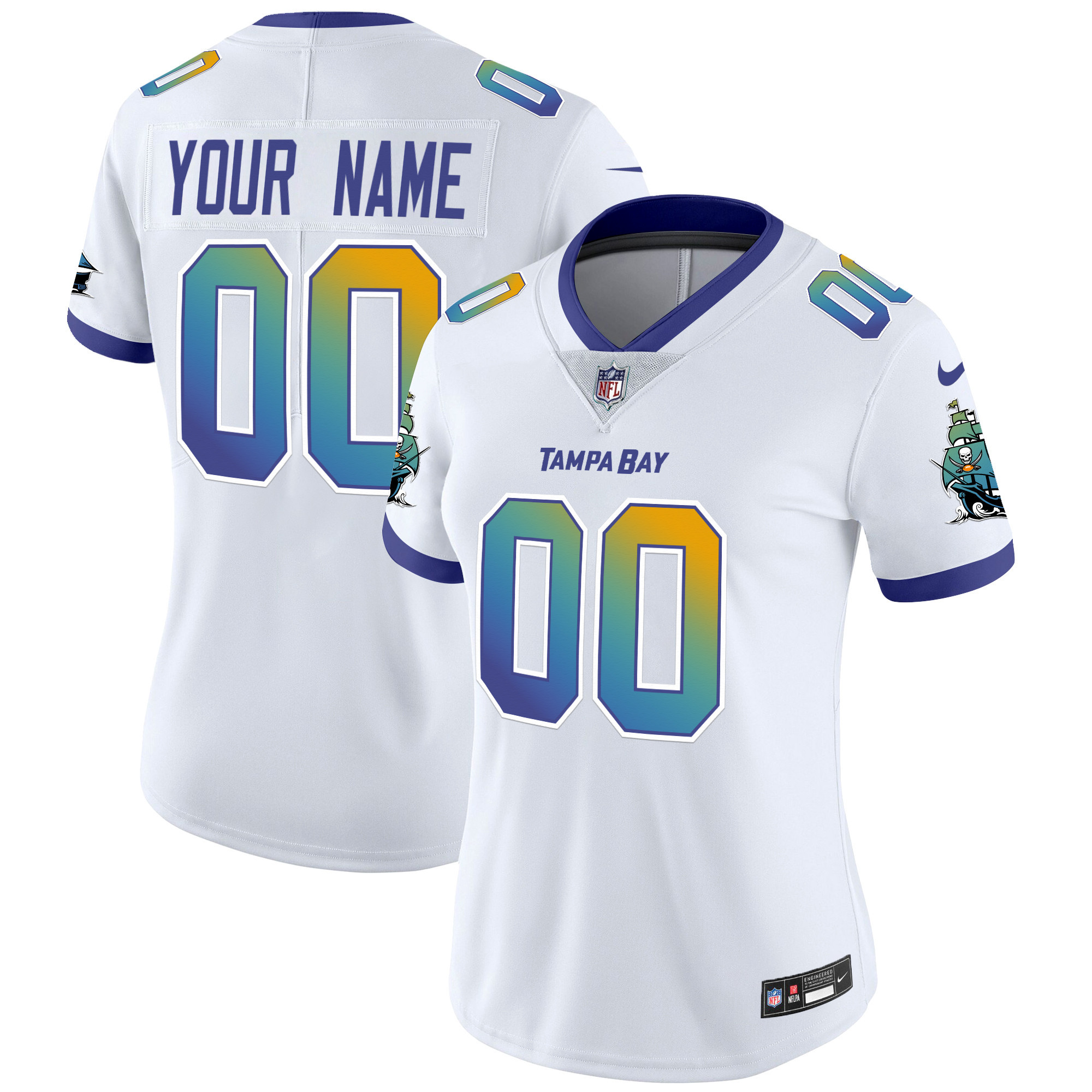 Women's Tampa Bay Buccaneers "Tampa City" Vapor Limited Custom White Jersey - All Stitched