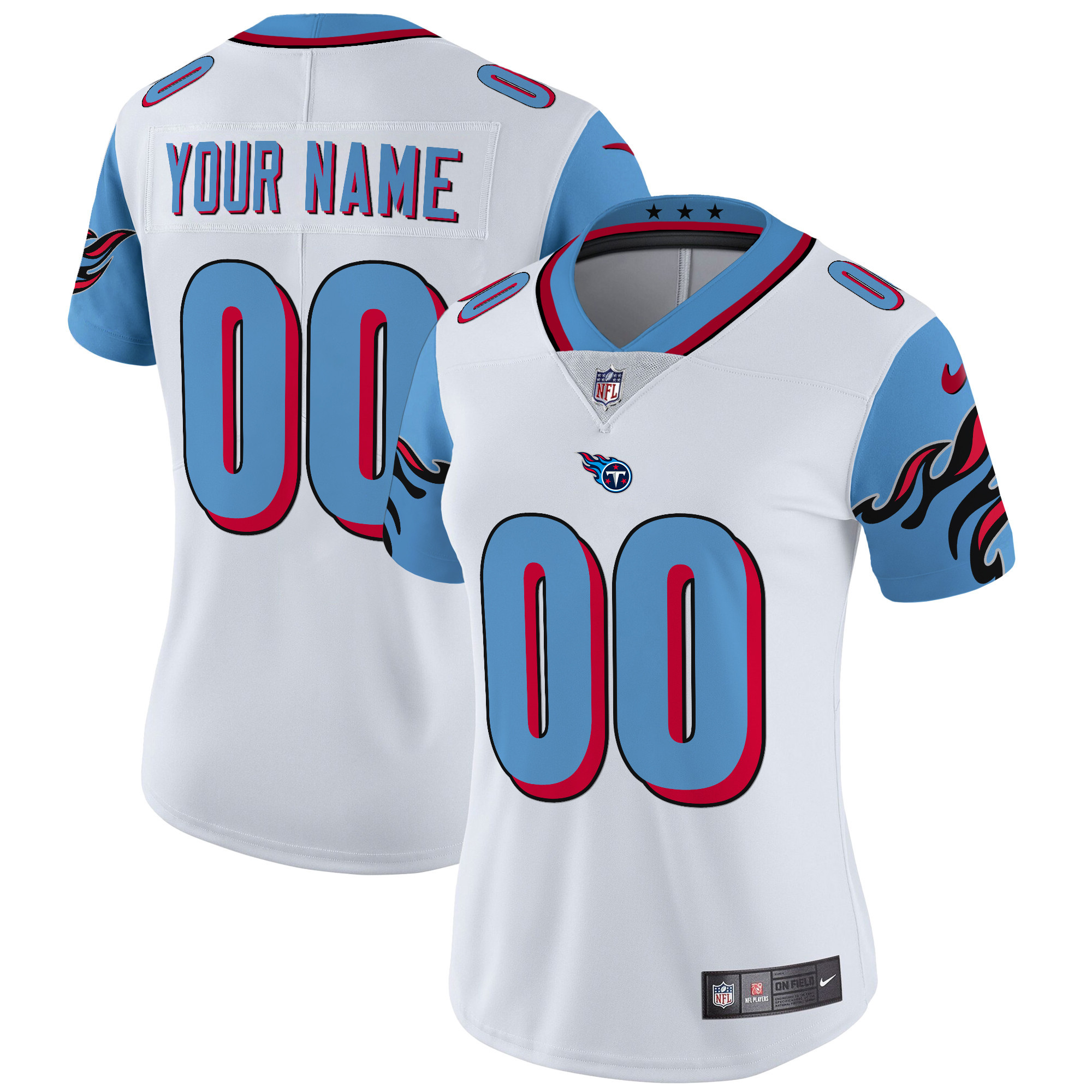Women's Tennessee Titans Special Vapor Limited Custom Blue Sleeves Jersey - All Stitched