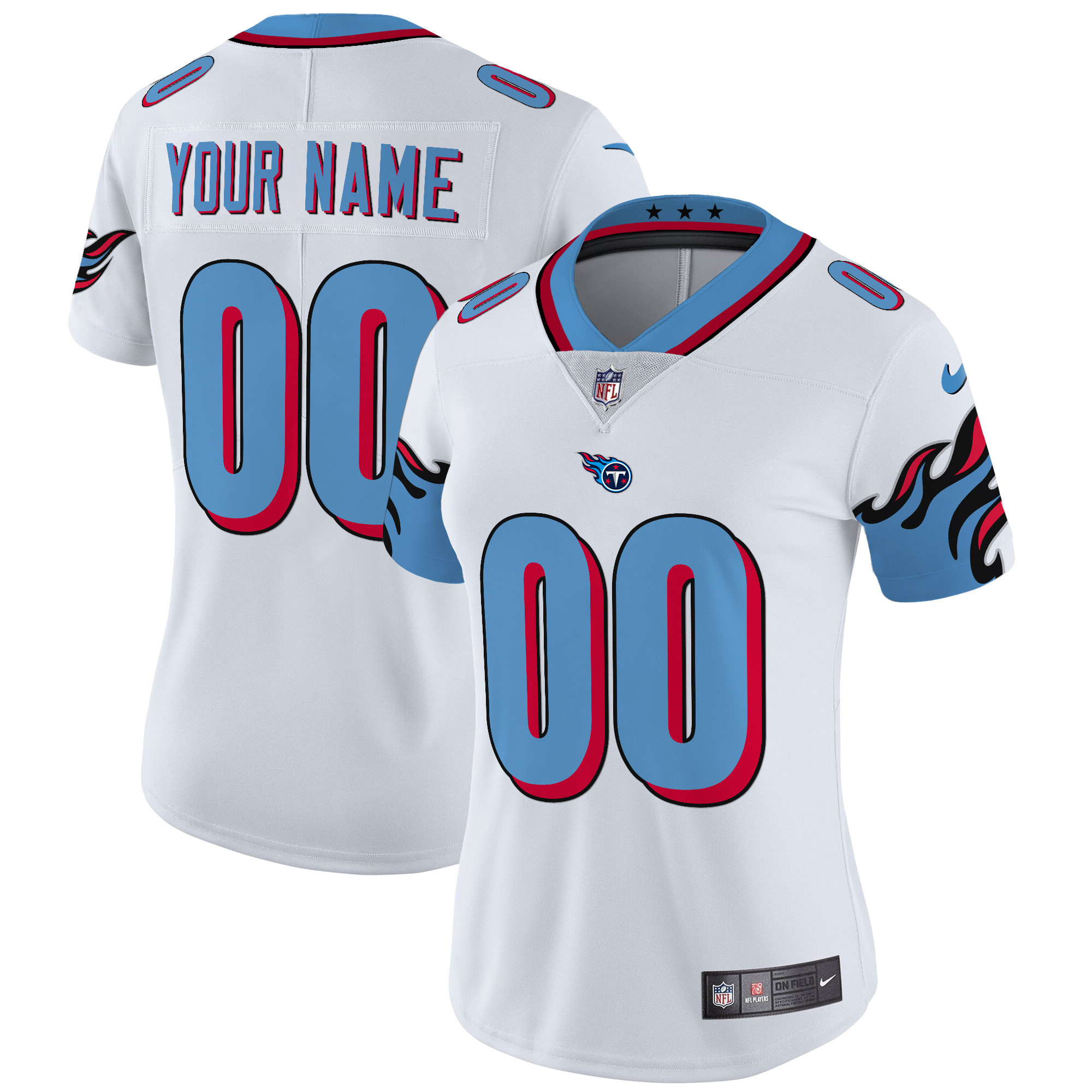 Women's Tennessee Titans Special Vapor Limited Custom White Jersey - All Stitched