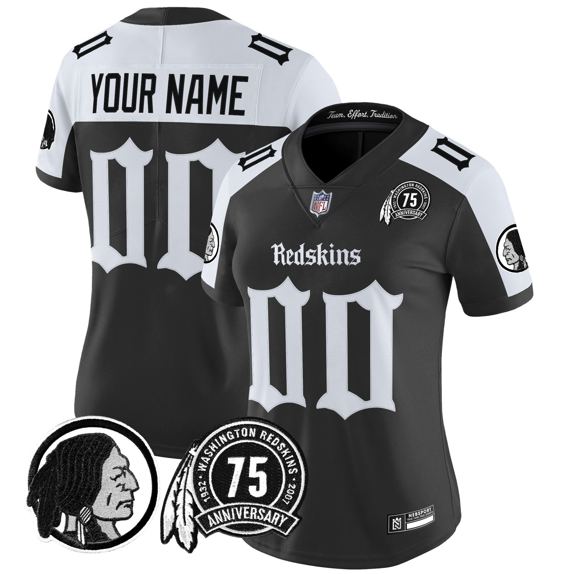 Women's Washington Commanders 'Gothic Capital Edition' Vapor Limited Custom Alternate Jersey - All Stitched