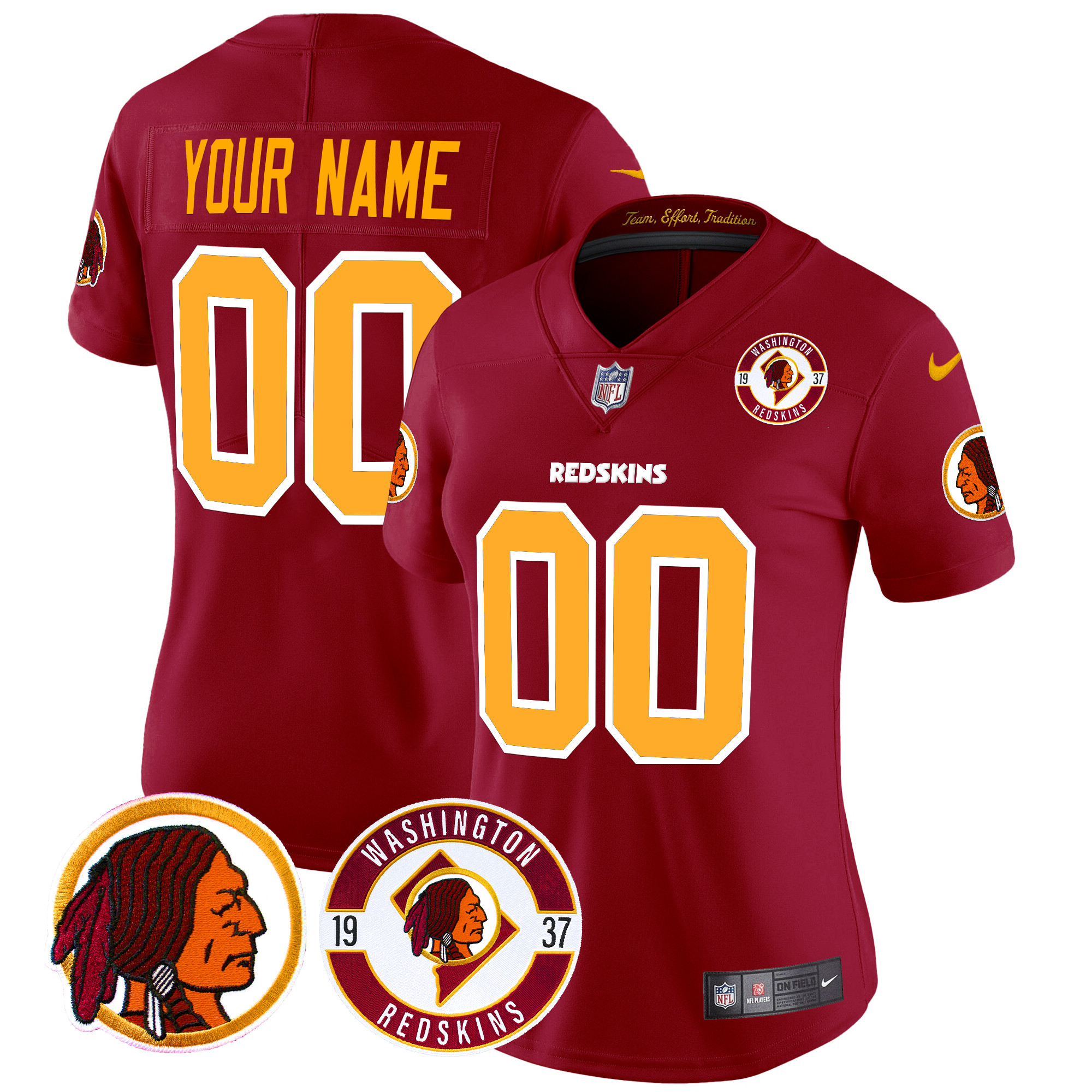 Women's Washington Redskins 2024 Vapor Limited Custom Burgundy Jersey - All Stitched