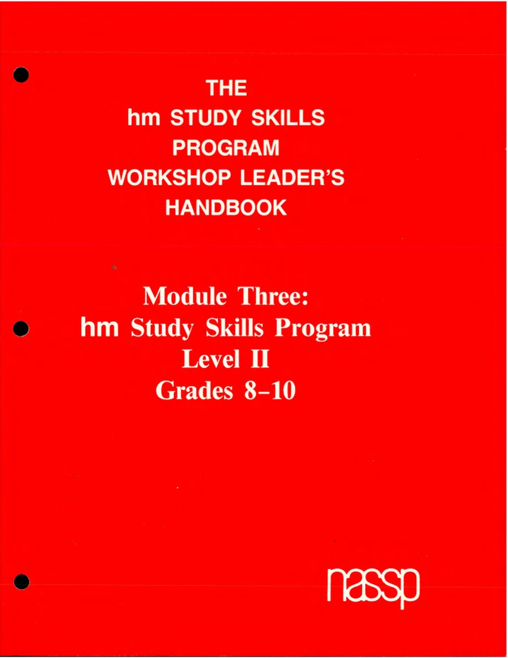 Workshop Leader's Handbook: Level II Grades 8-10 hm Learning & Study Skills Program - (PDF/EPUB Version)