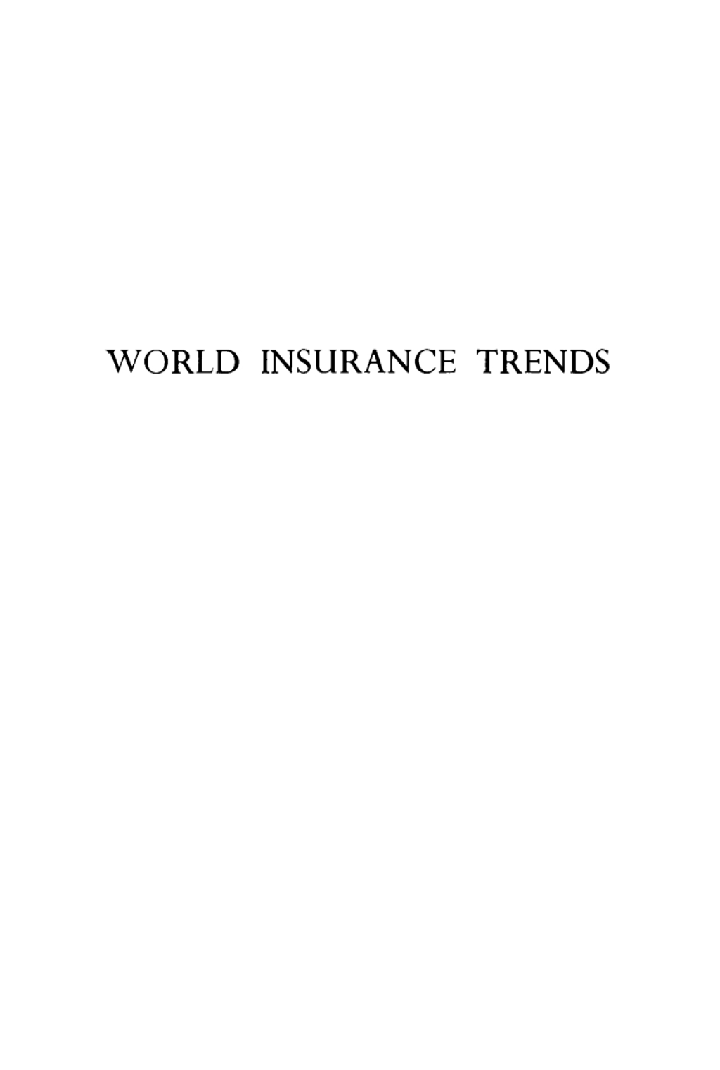 World Insurance Trends  â€“ PDF/EPUB Version Downloadable