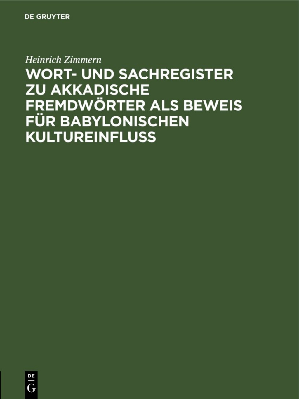 Wort- und Sachregister zu Akkadische FremdwÃ¶rter als Beweis fÃ¼r Babylonischen Kultureinfluss 2nd Edition â€“ PDF/EPUB Version Downloadable