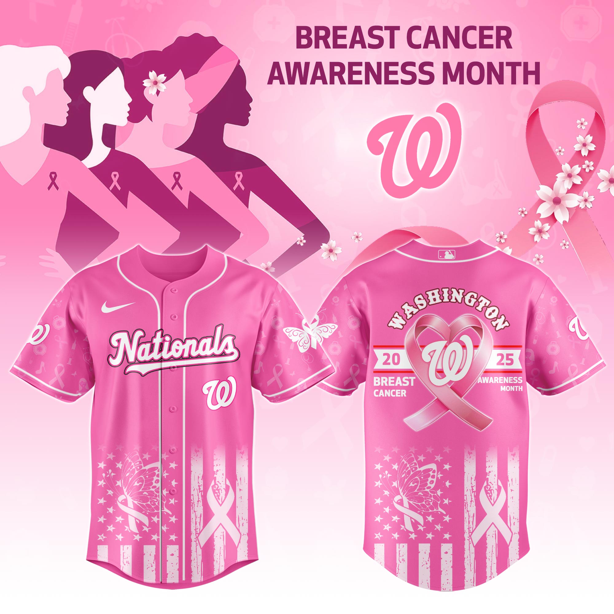 WSH Special Breast Cancer Awareness Month Limited Edition Baseball Jersey