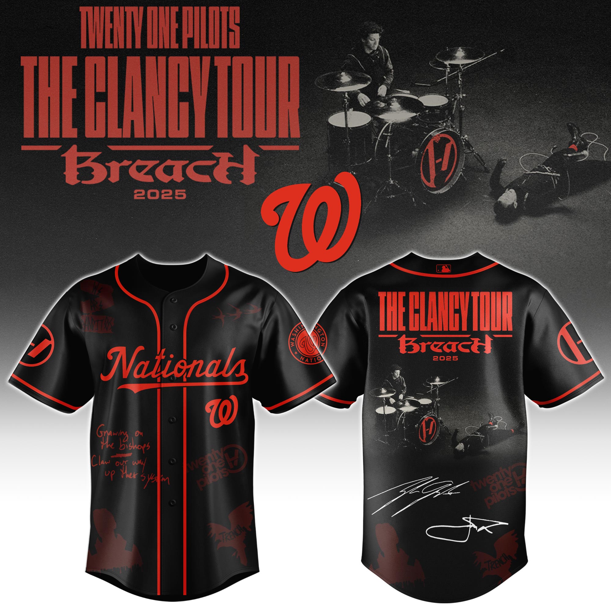 WSH x Twenty One Pilots _ The Clancy World Tour Baseball Jersey Limited Edition