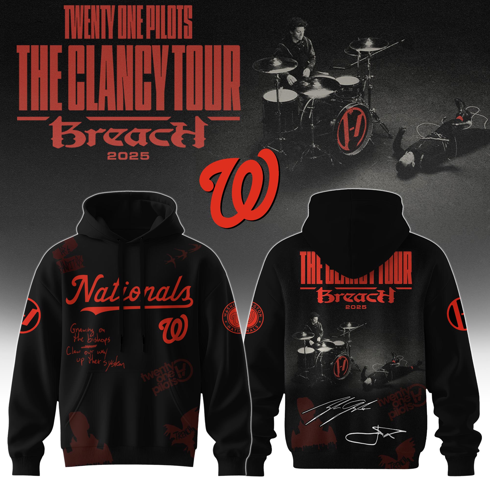 WSH x Twenty One Pilots The Glancy Tour 2025 Hoodie Limited Edition