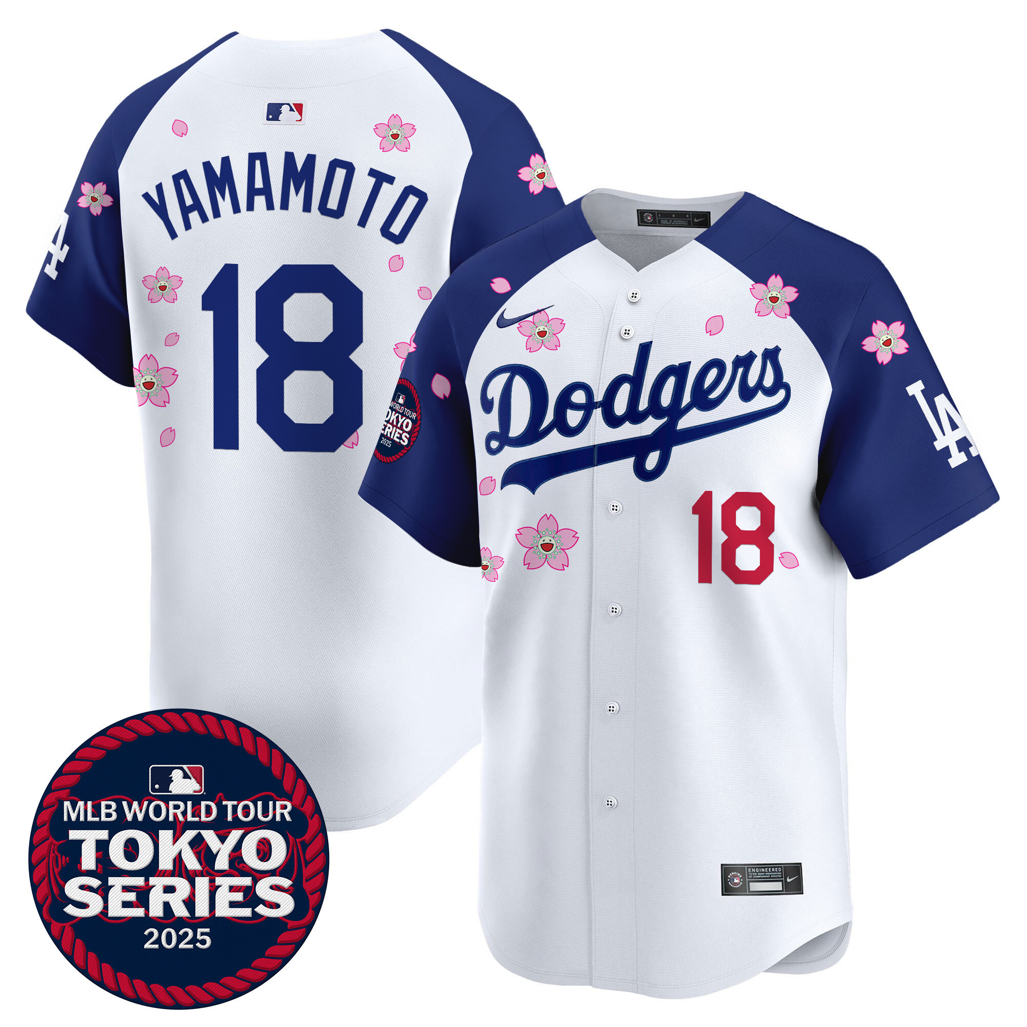 Yamamoto Men's Los Angeles Dodgers Tokyo Series 2025 Vapor Premier Limited Alternate Jersey V2 - Stitched